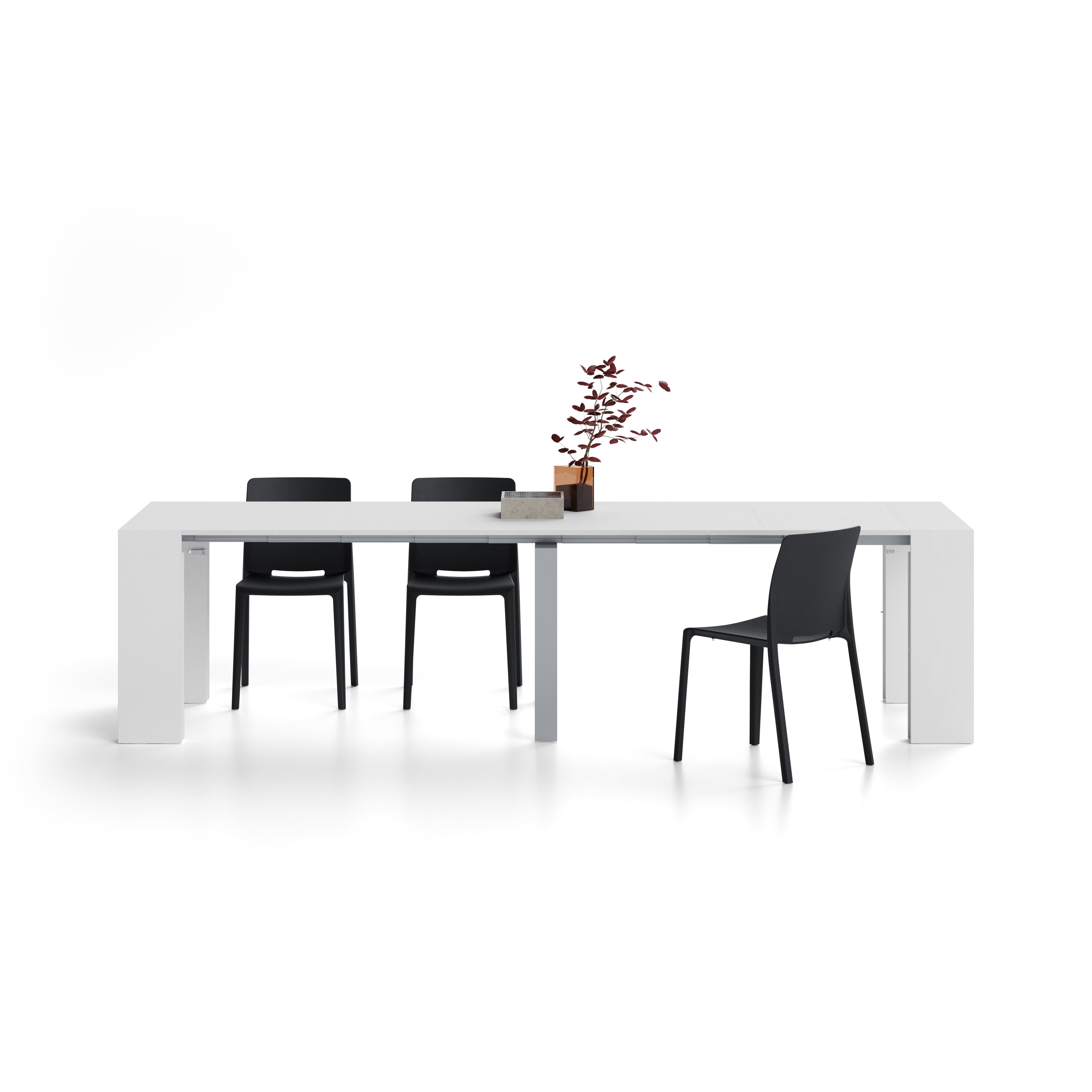 Uitschuifbare Consoletafel Evolution, 45(305)x90 cm, Wit Essen - Detail image 3