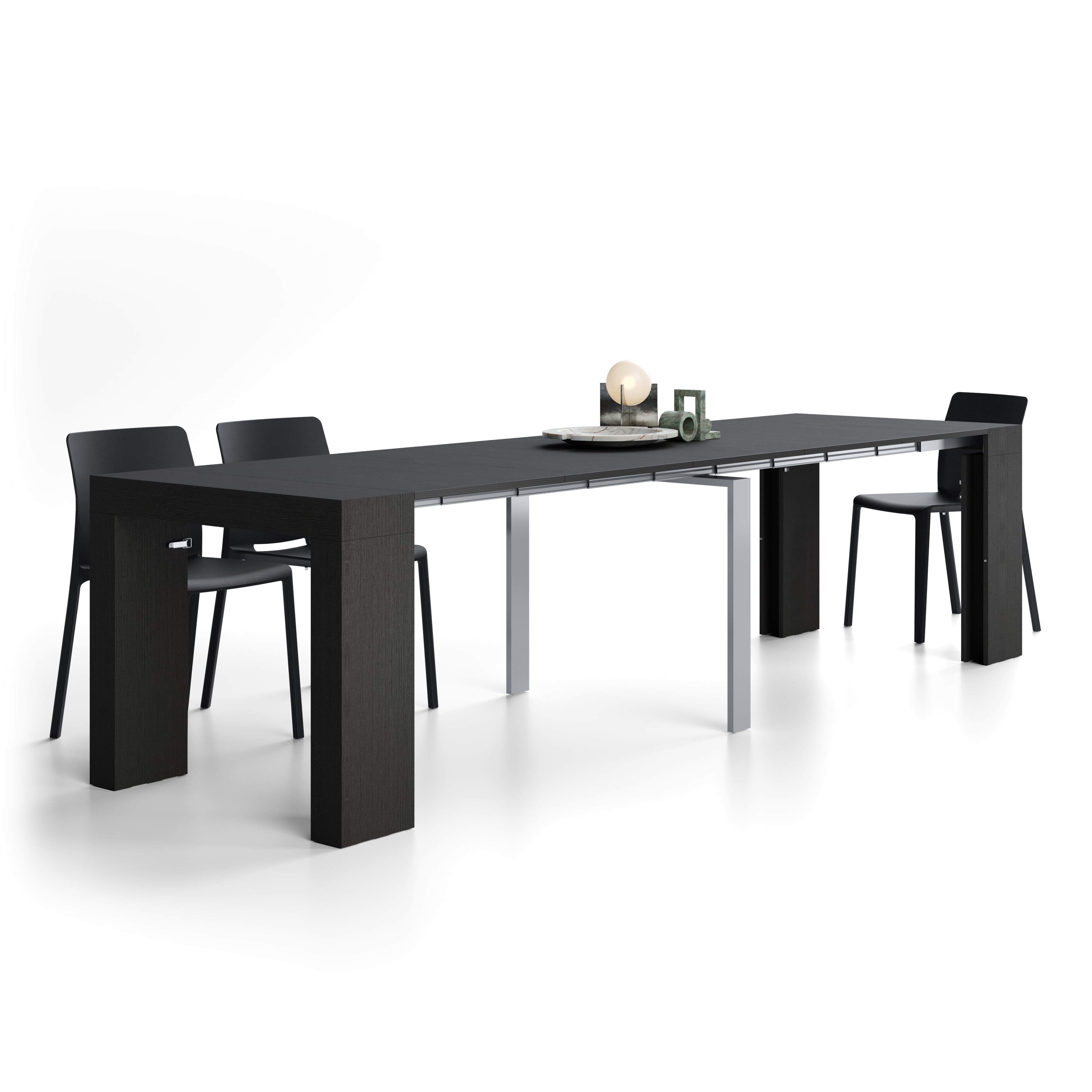 Table Console Extensible Evolution, 45(305)x90 cm, Frêne Noir - Main image
