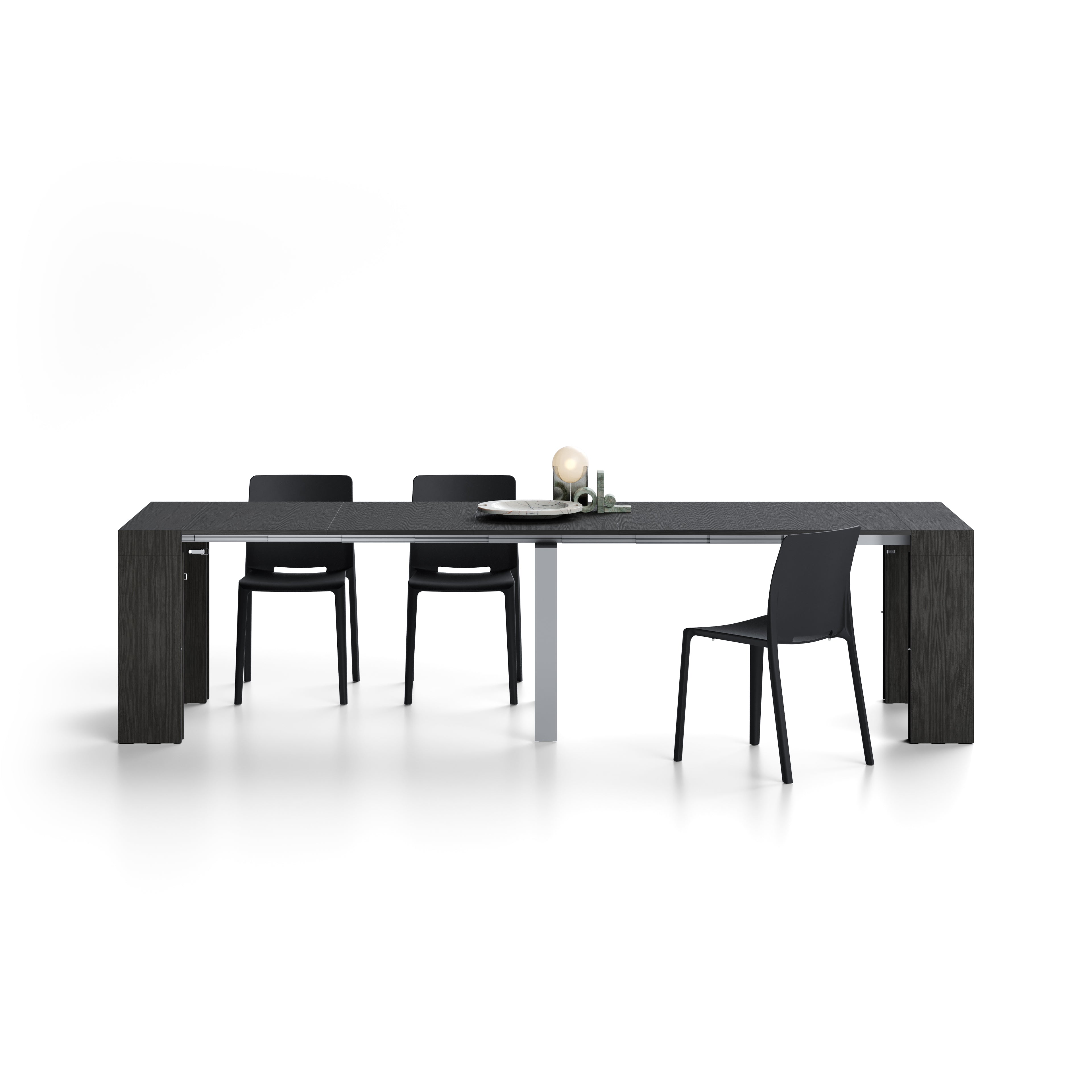 Table Console Extensible Evolution, 45(305)x90 cm, Frêne Noir - Detail image 3