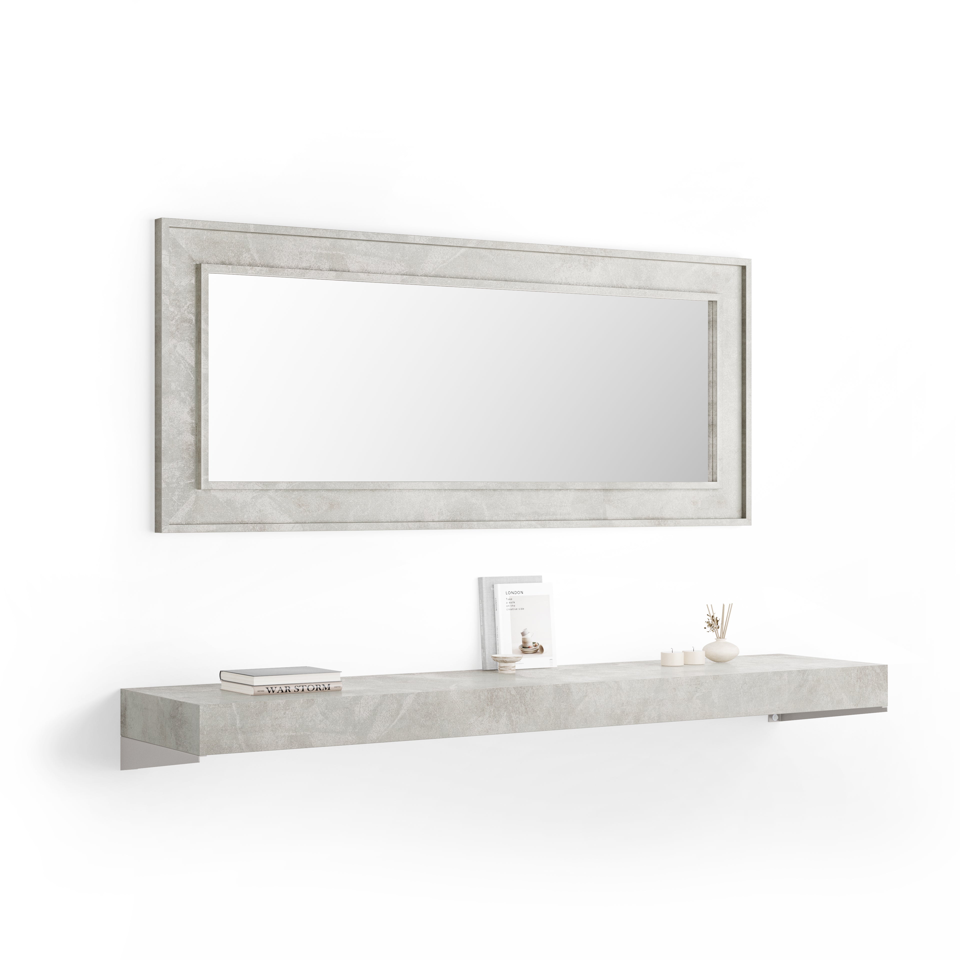 Consolle Sospesa Evolution 180x40, Grigio Cemento