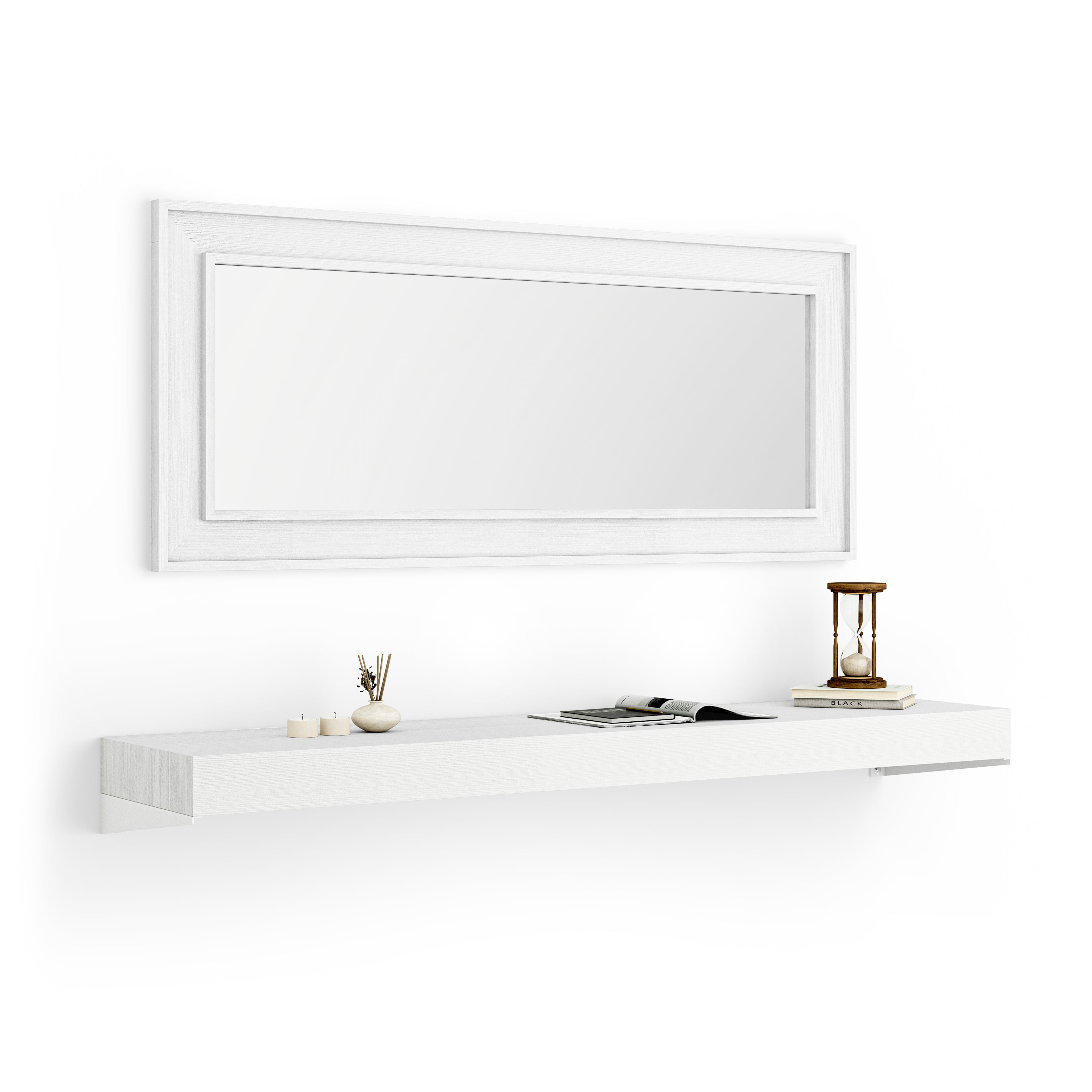 Console Murale Evolution 180x40, Frêne blanc