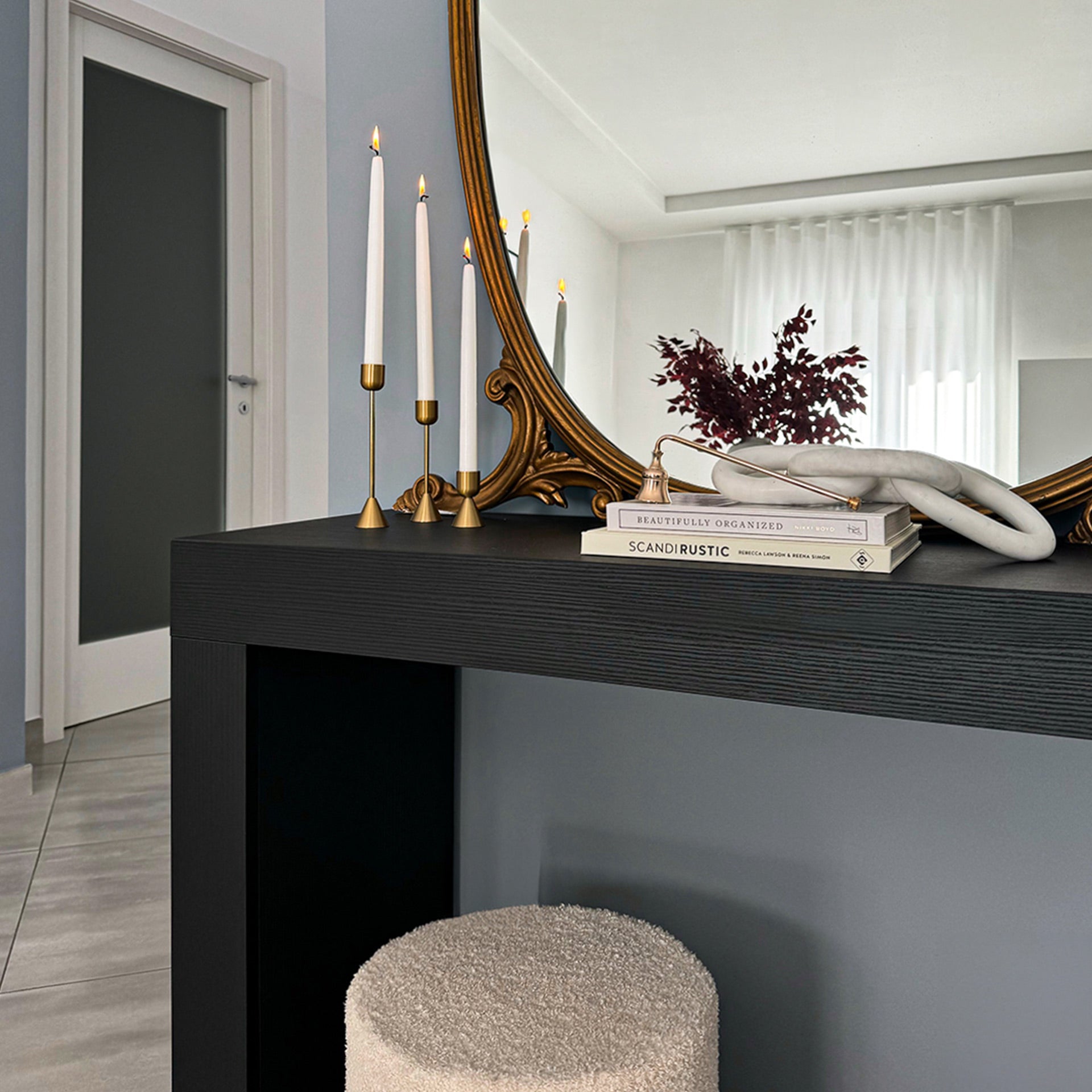 Consolle Ingresso Evolution 120x40, Nero Frassino - Immagine ambientata 1