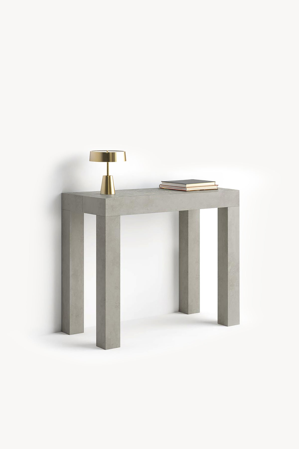 First, Extendable Console Table, 45(310)x80 cm, Concrete Grey Effect - Detail image 1
