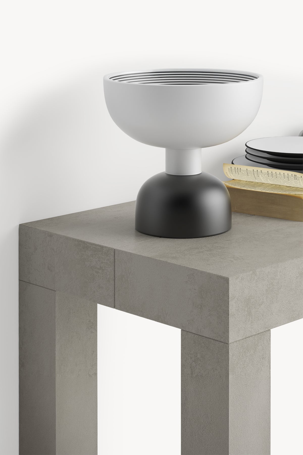 First, Extendable Console Table, 45(310)x80 cm, Concrete Grey Effect - Detail image 2