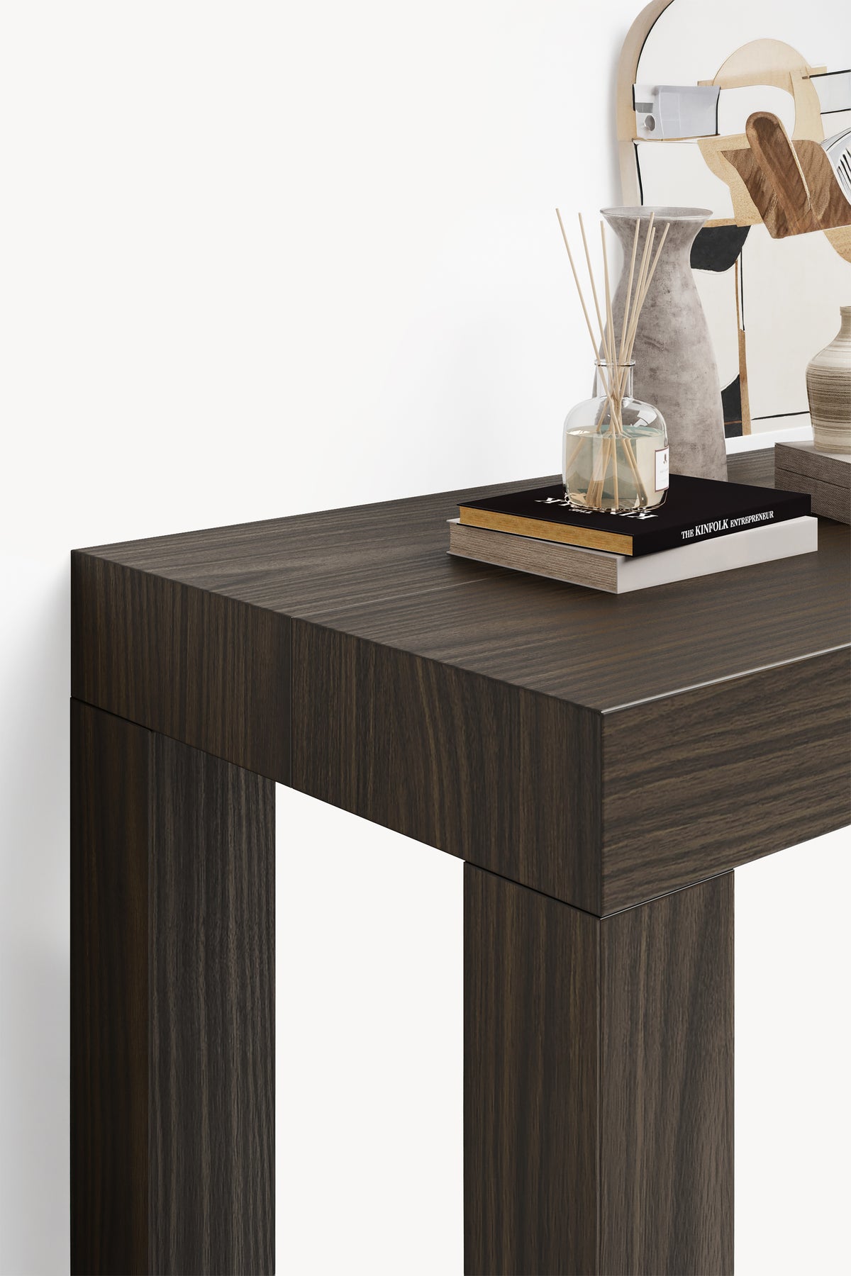 First, Extendable Console Table, 45(310)x80 cm, Dark Walnut - Detail image 2