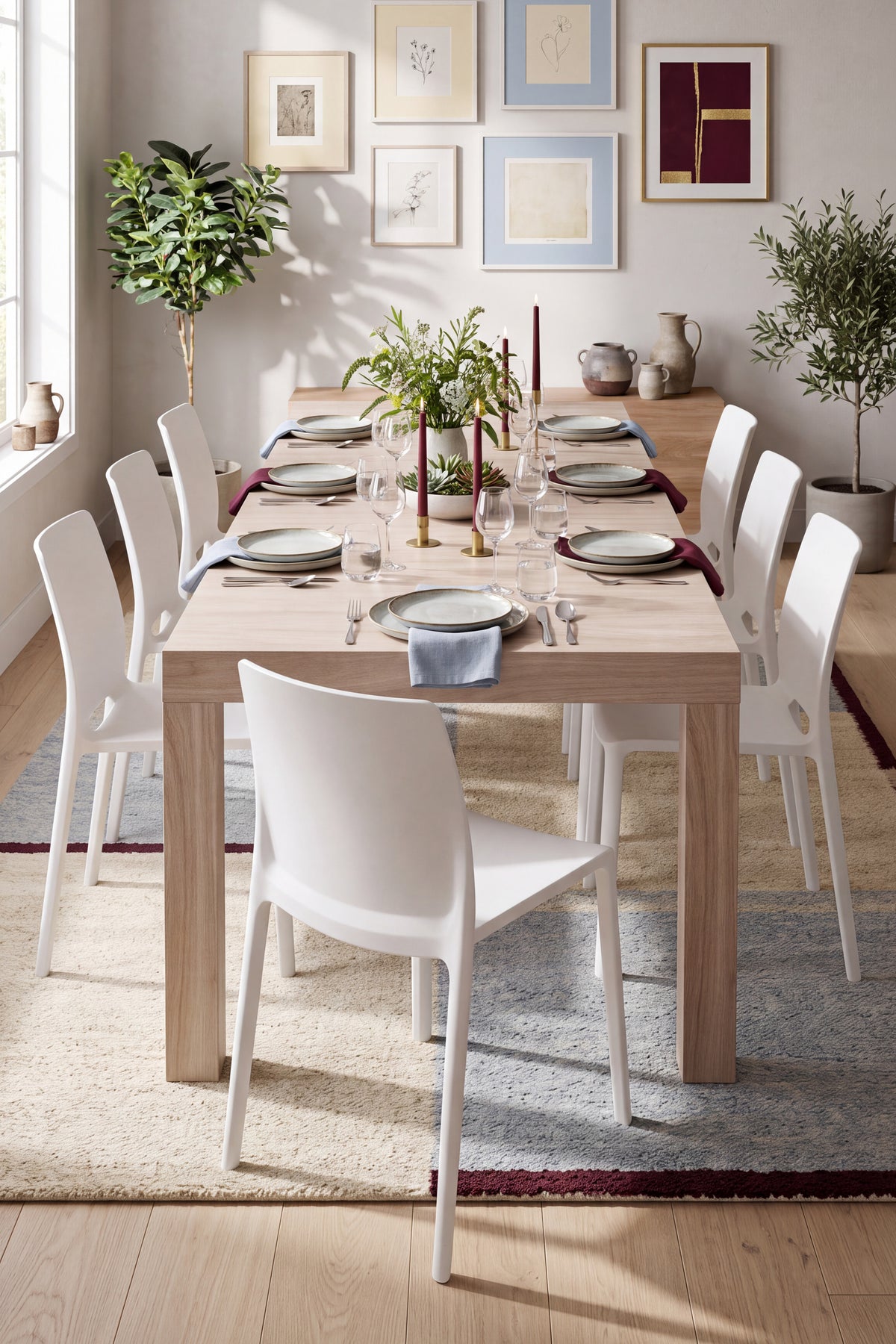 Console extensible First, 45(310)x80 cm, Orme perle - Image d’ensemble 1