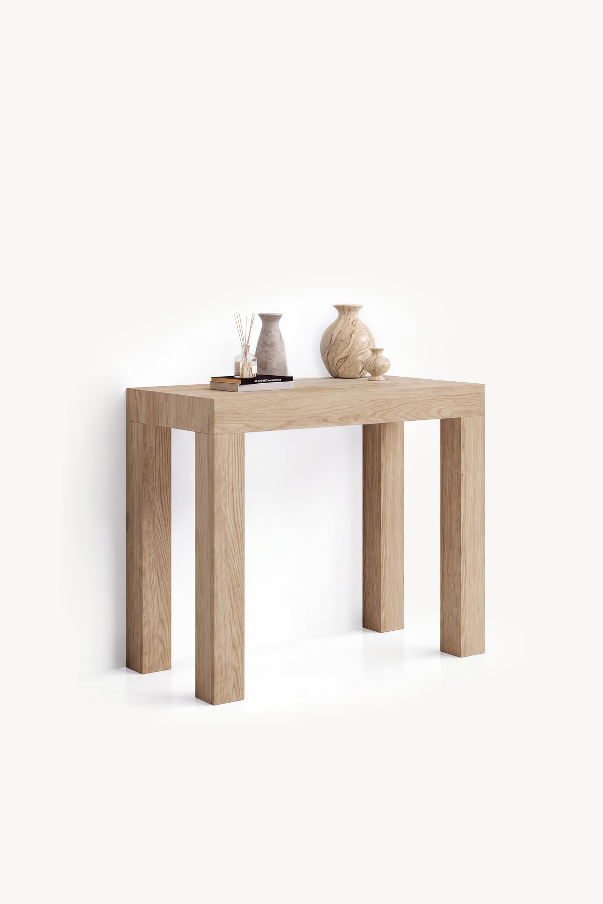 First, Extendable Console Table, 45(310)x80 cm, Light Oak - Detail image 2