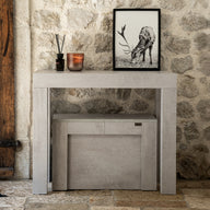 Table Console extensible First, 45(305)x90 cm, Gris Béton