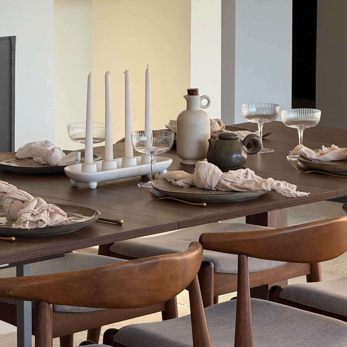 Table Console extensible First, 45(305)x90 cm, Noyer