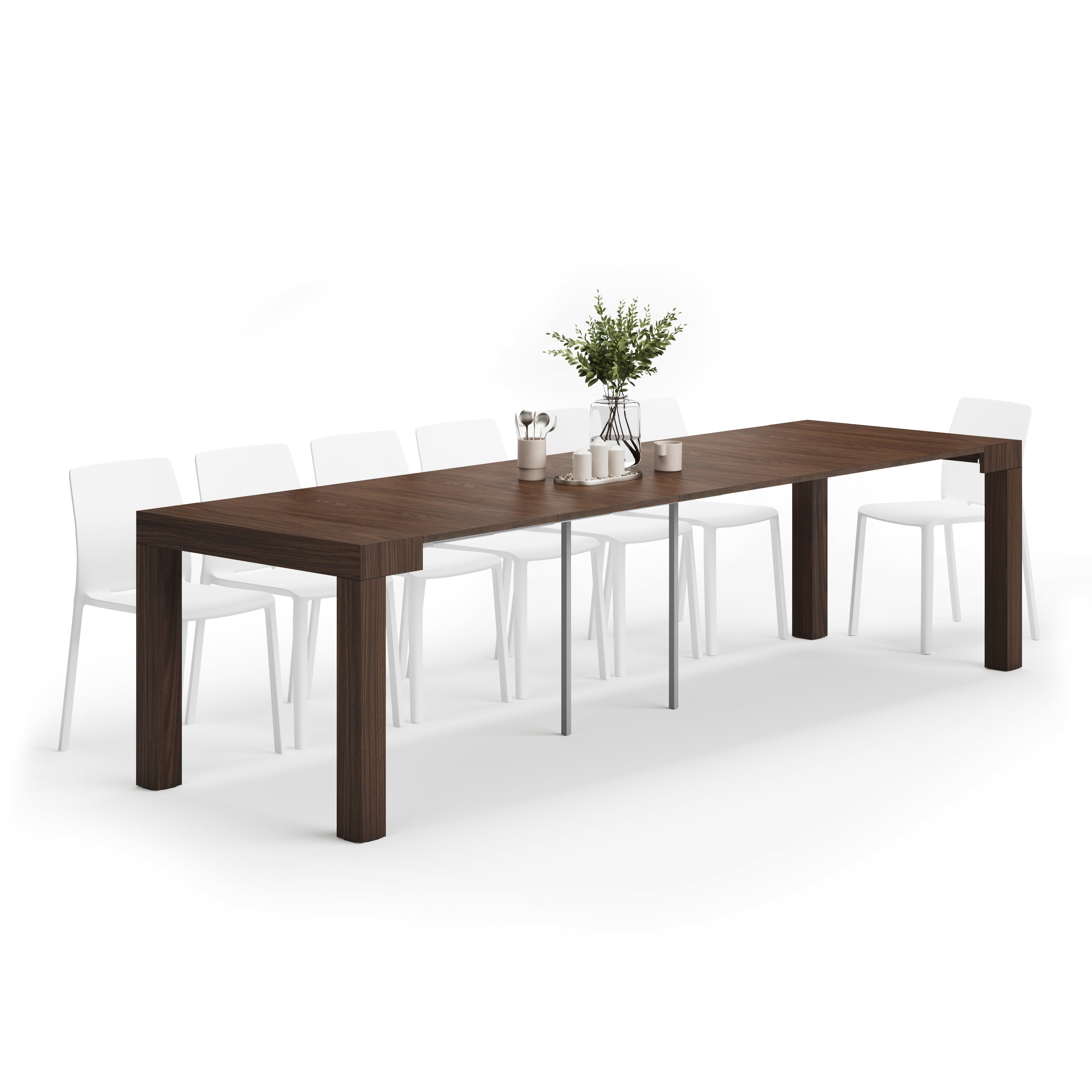 Tavolo Consolle Allungabile First, 45(310)x90 cm, Noce Canaletto