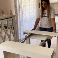 Table Console extensible First, 45(305)x90 cm, Frêne Blanc