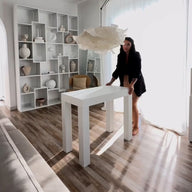 Table Console extensible First, 45(305)x90 cm, Frêne Blanc