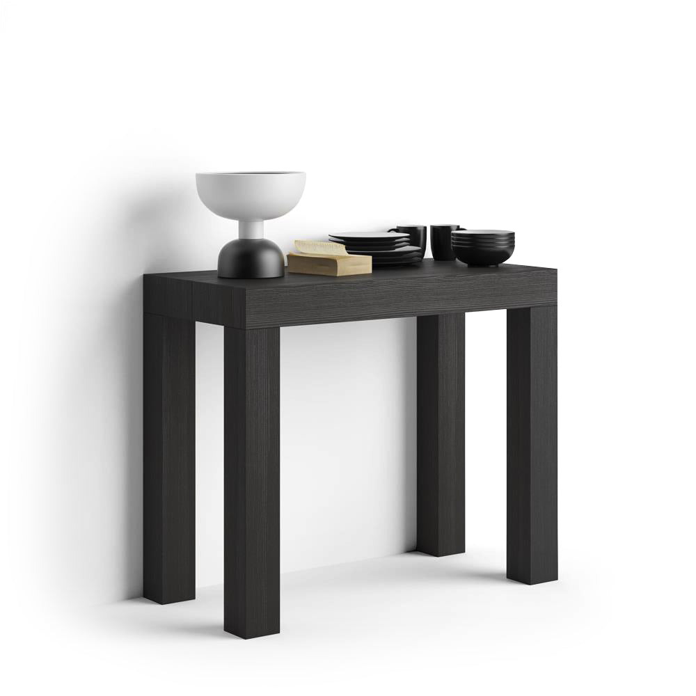 Uitschuifbare Consoletafel, First, 45(305)x90 cm, Zwart Essen - Detail image 1