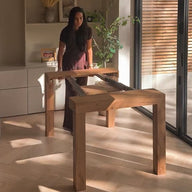 Table Console extensible First, 45(310)x90 cm, Bois Rustique