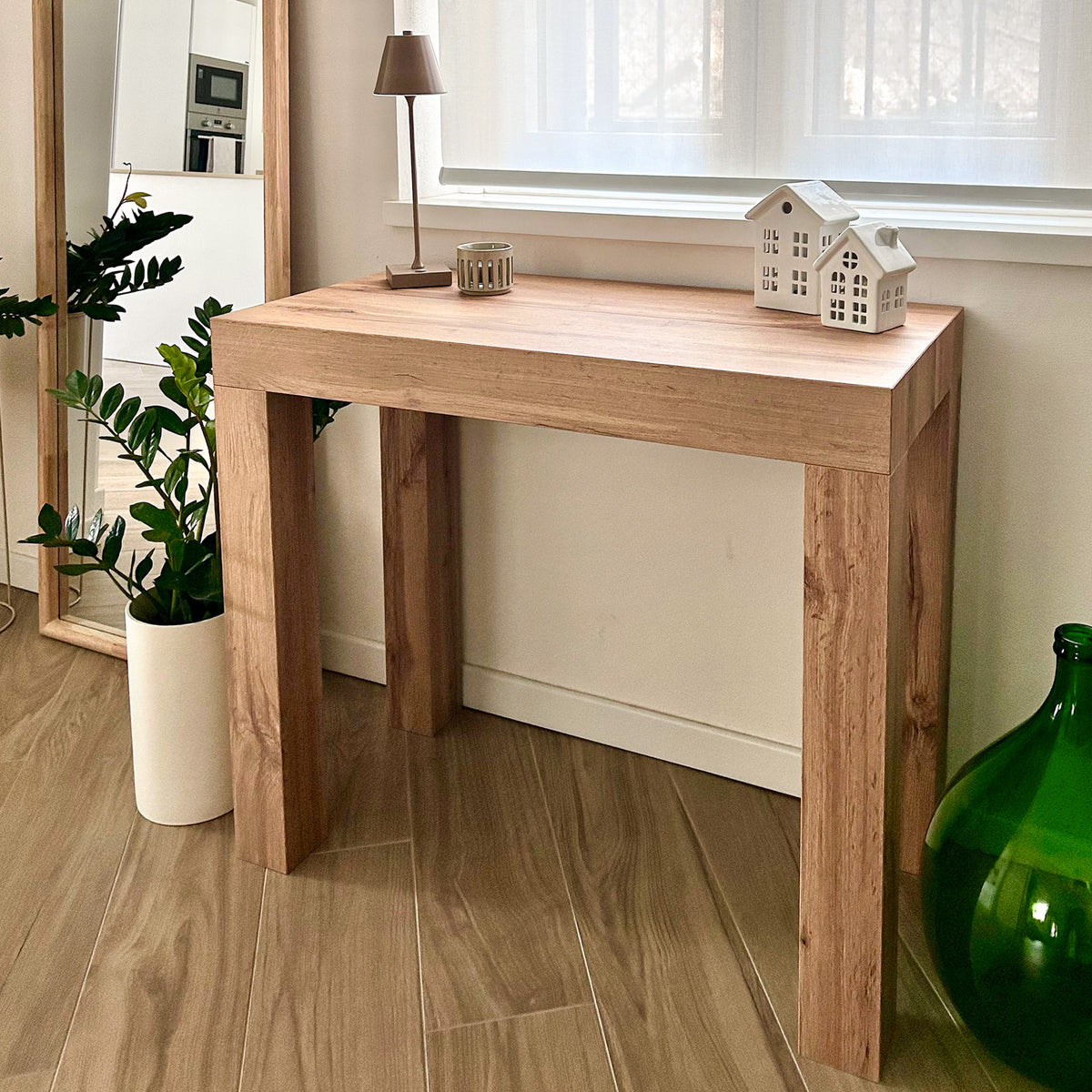 Table Console extensible First, 45(305)x90 cm, Bois Rustique