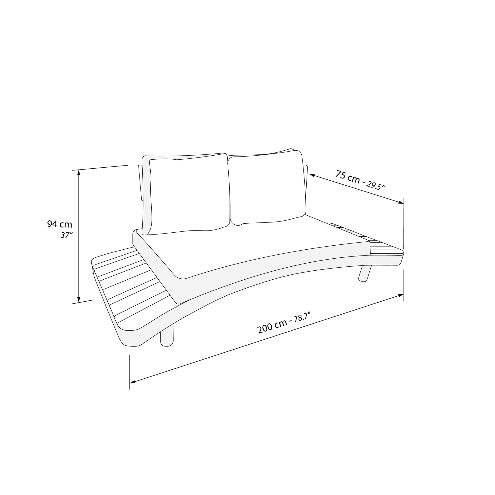 Gartenwohnzimmer mit 2 Sofas und 3 Beistelltischen, Arya, Beige und Teak - Immagine tecnica 1