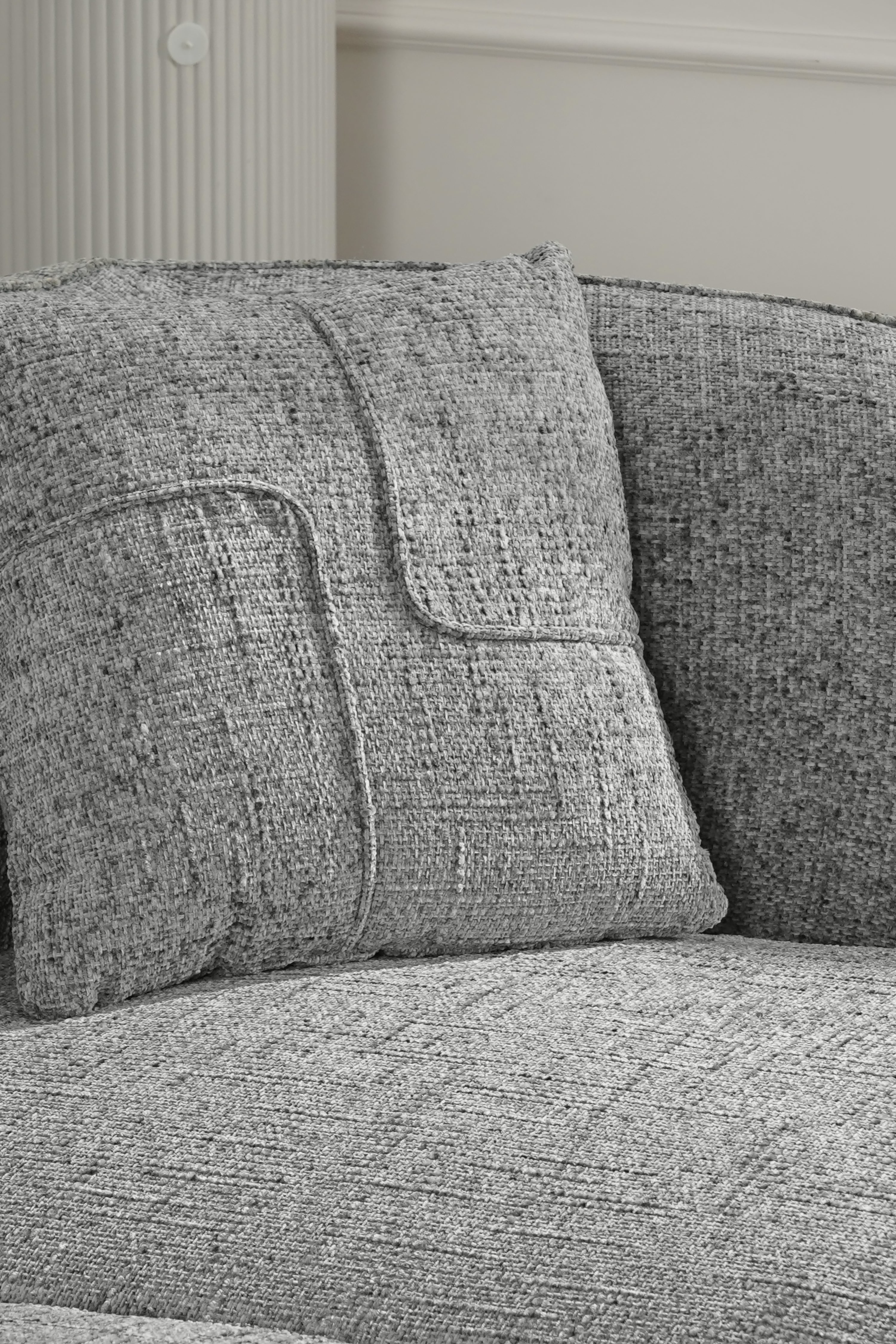 Canapé d'angle 3 places Olivia 256x151 cm, Gris Mélange - Image de détail 5