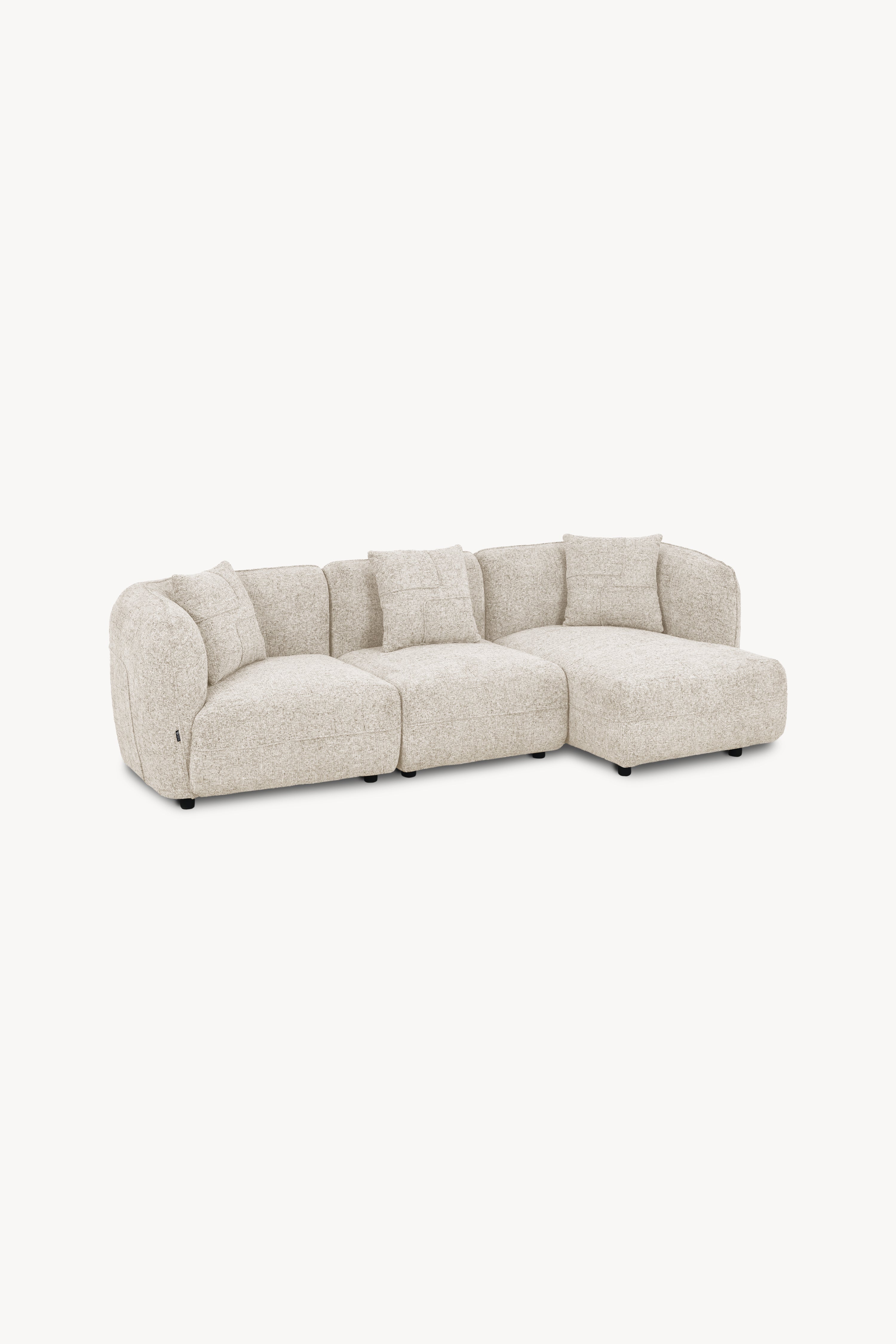 3-Sitzer Ecksofa aus Stoff Olivia 256x151 cm, Sand - Detailbild 1