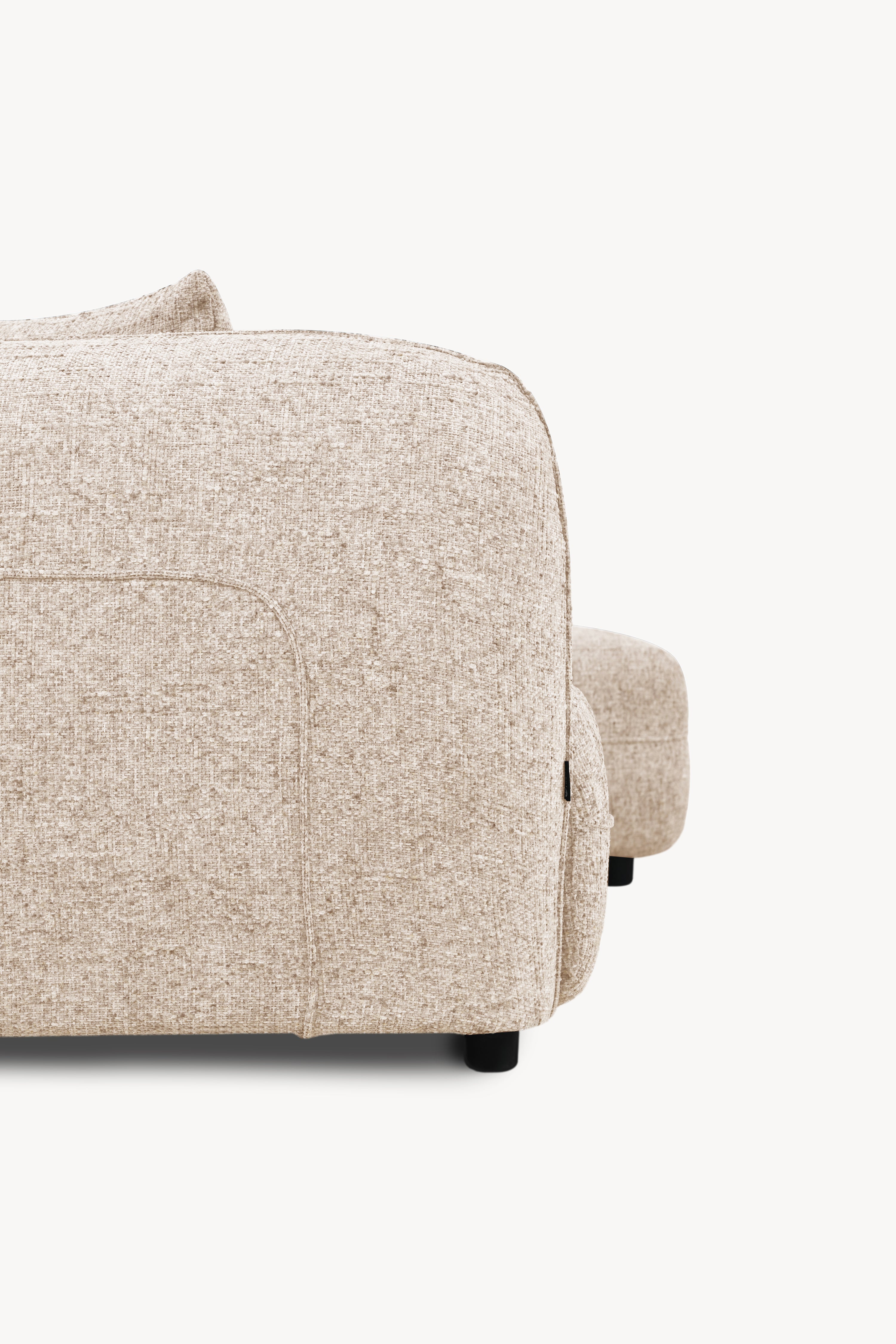 3-Sitzer Ecksofa aus Stoff Olivia 256x151 cm, Sand - Detailbild 5