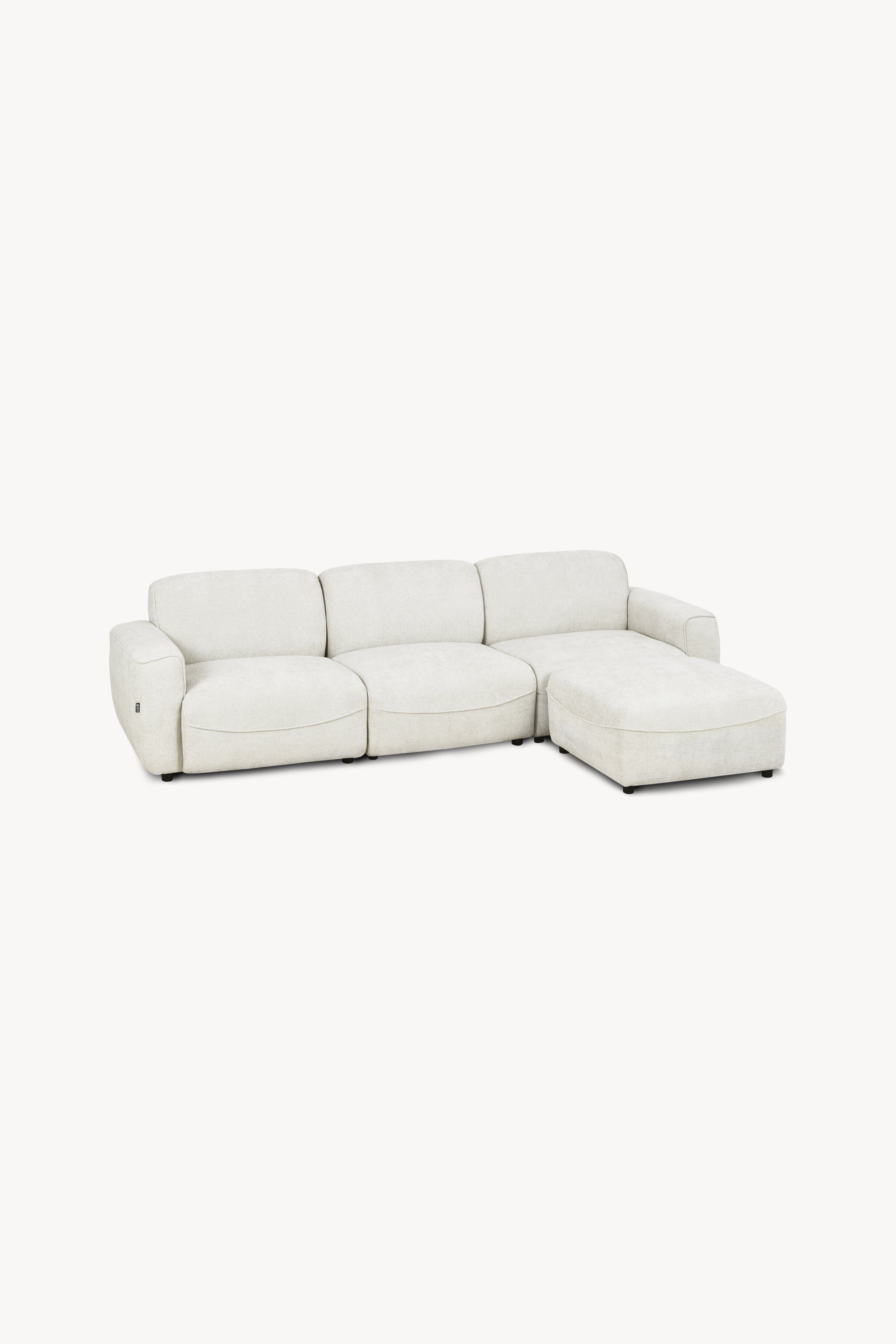 Canapé d'angle modulable Rossella 284x91 cm, Blanc Cendré - Image de détail 7