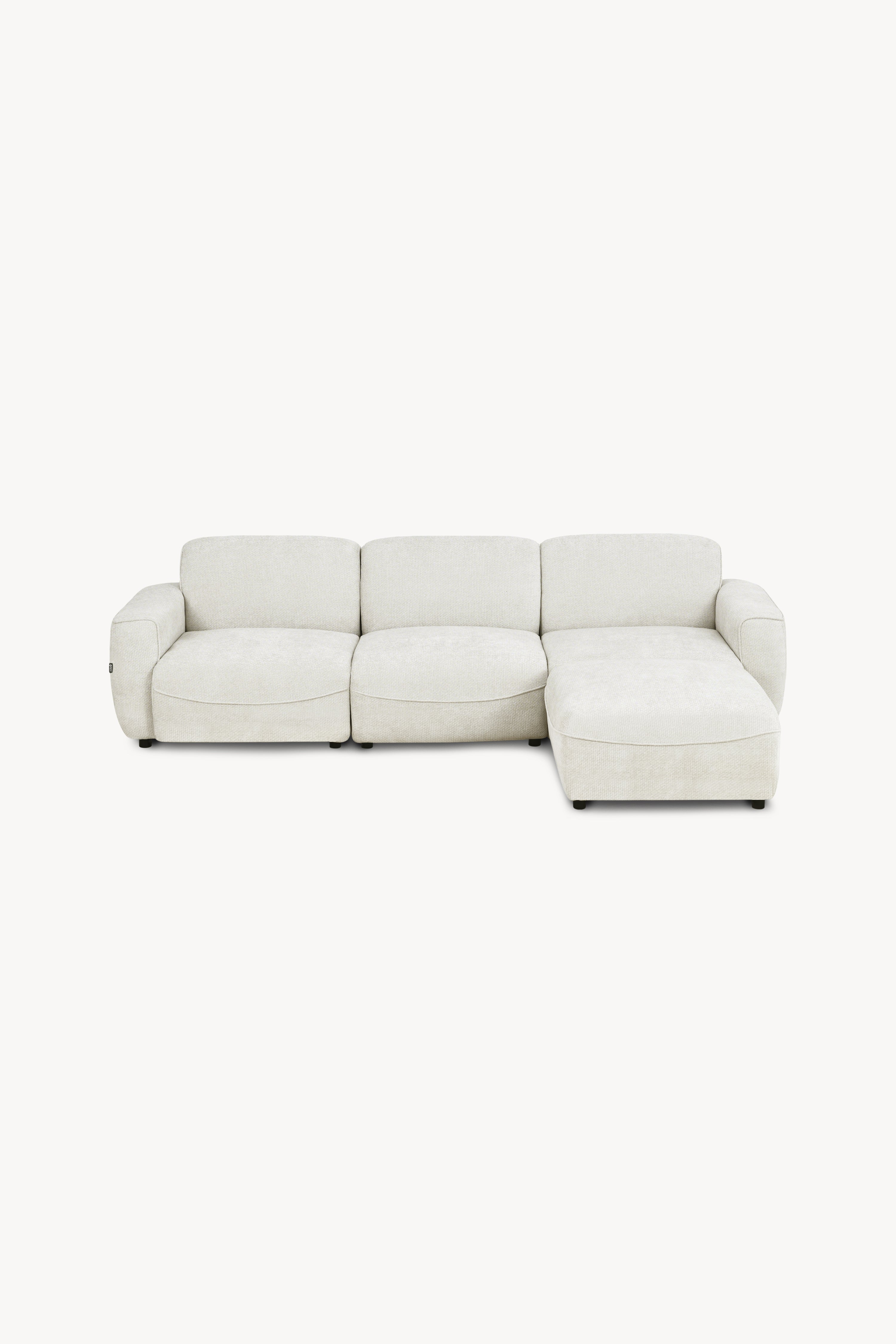 Canapé d'angle modulable Rossella 284x91 cm, Blanc Cendré - Image principale