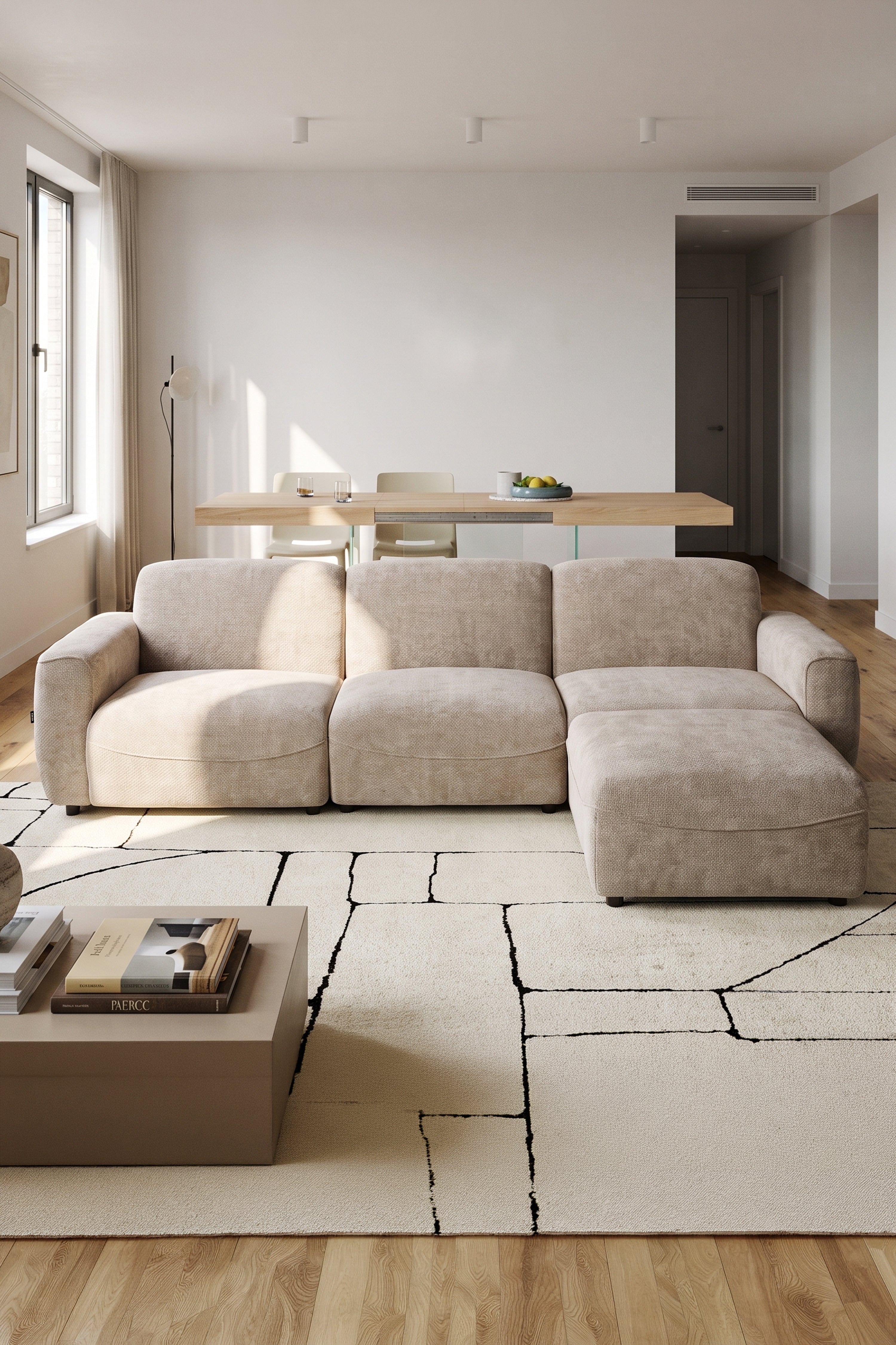Rossella modular corner sofa 284x91 cm, Sand - Set image 2
