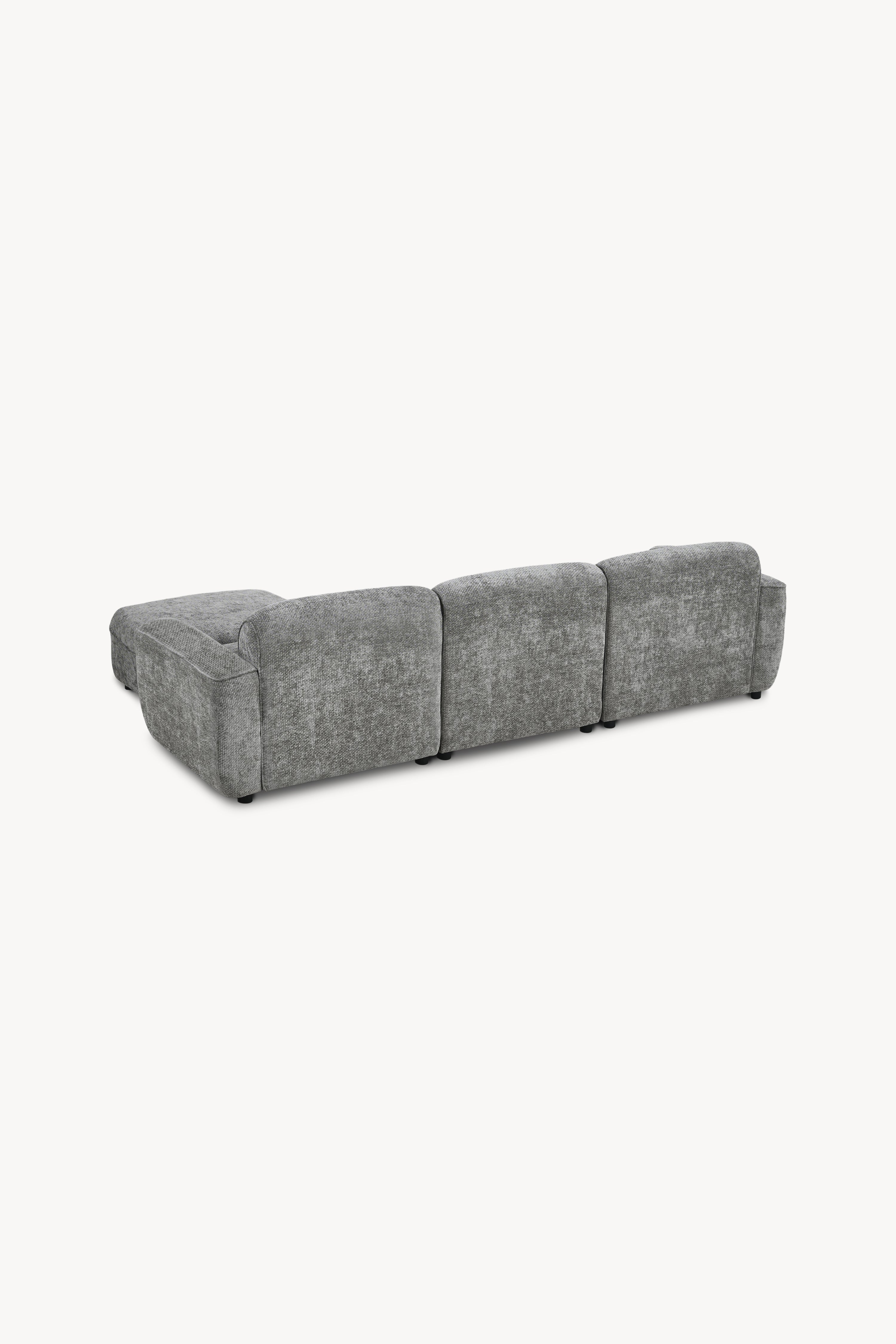 Canapé d'angle modulable Rossella 284x91 cm, Gris Pierre - Image de détail 14