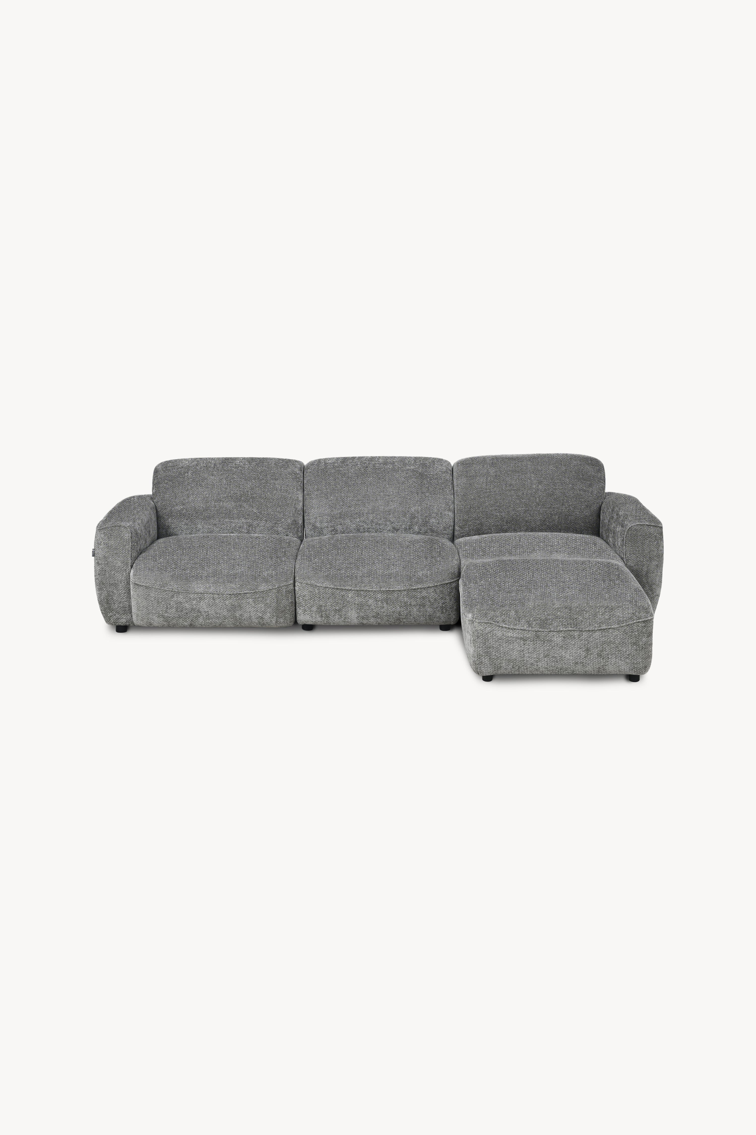 Sofá rinconero modular Rossella 284x91 cm, Gris Piedra