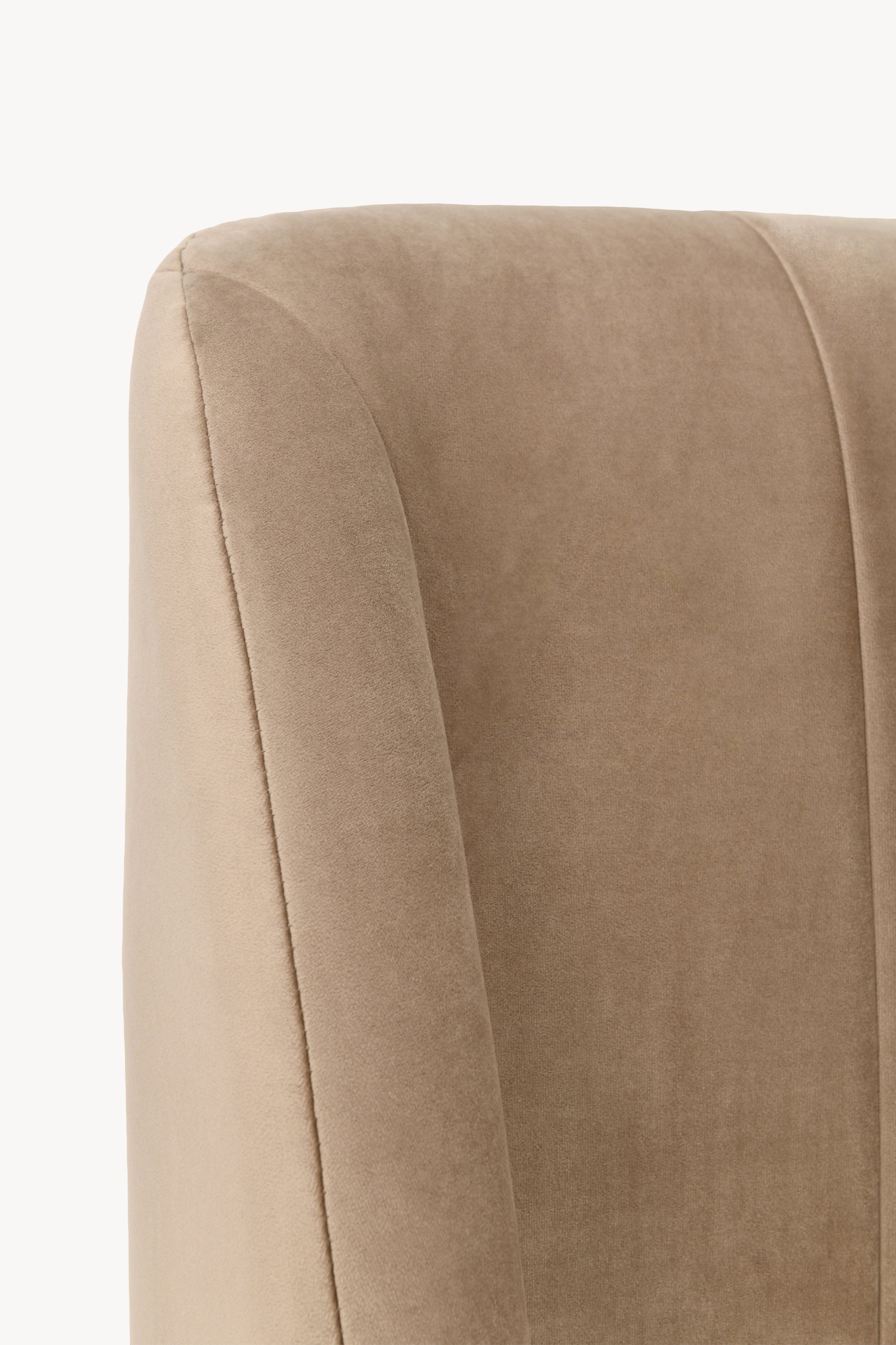 Lit double rembourré Greta pour matelas 160x200 cm, Camel - Image de détail 5