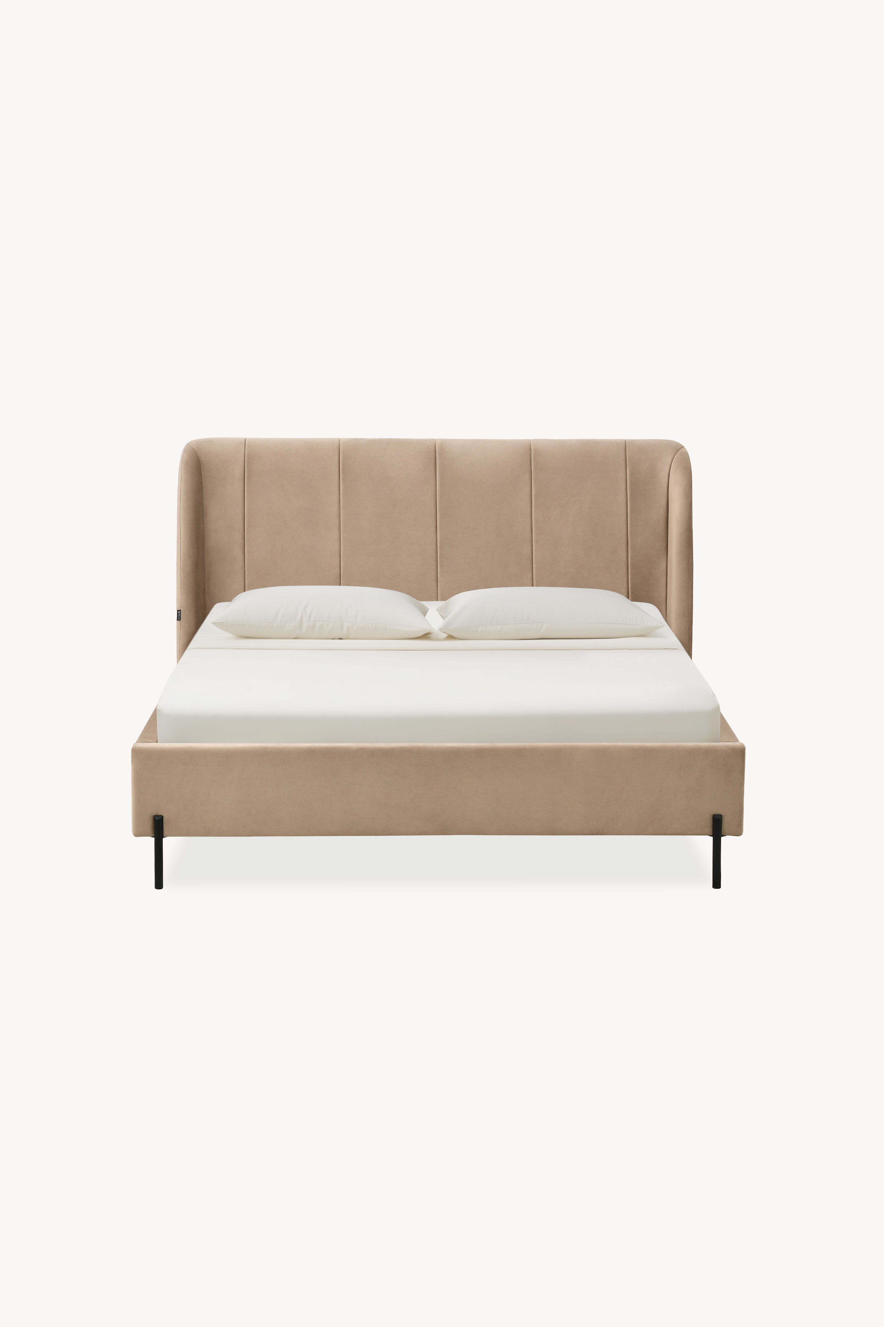Lit queen size rembourré Greta 160x200 cm, Camel