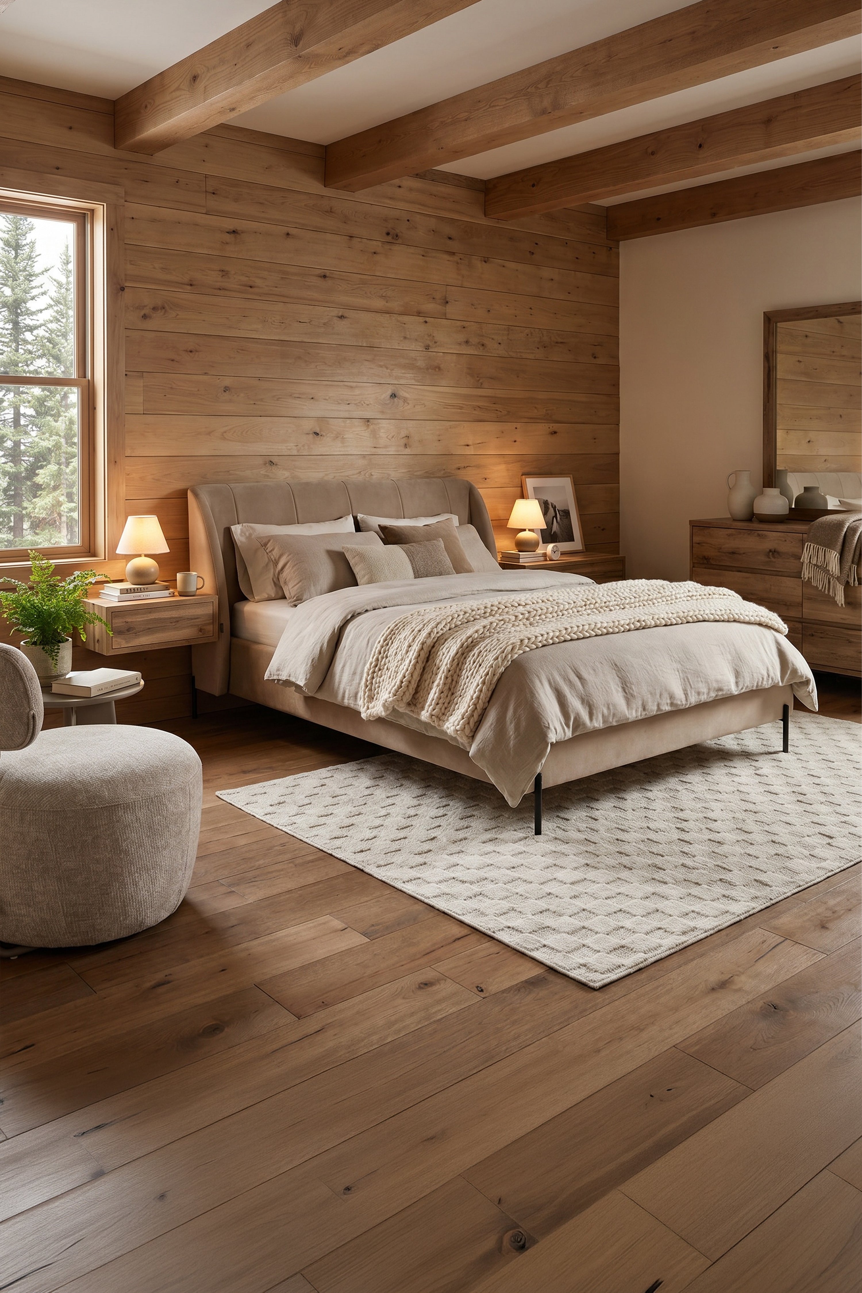 Gepolstertes Doppelbett Greta für Matratze 180x200 cm, Kamel - Set-Bild 1