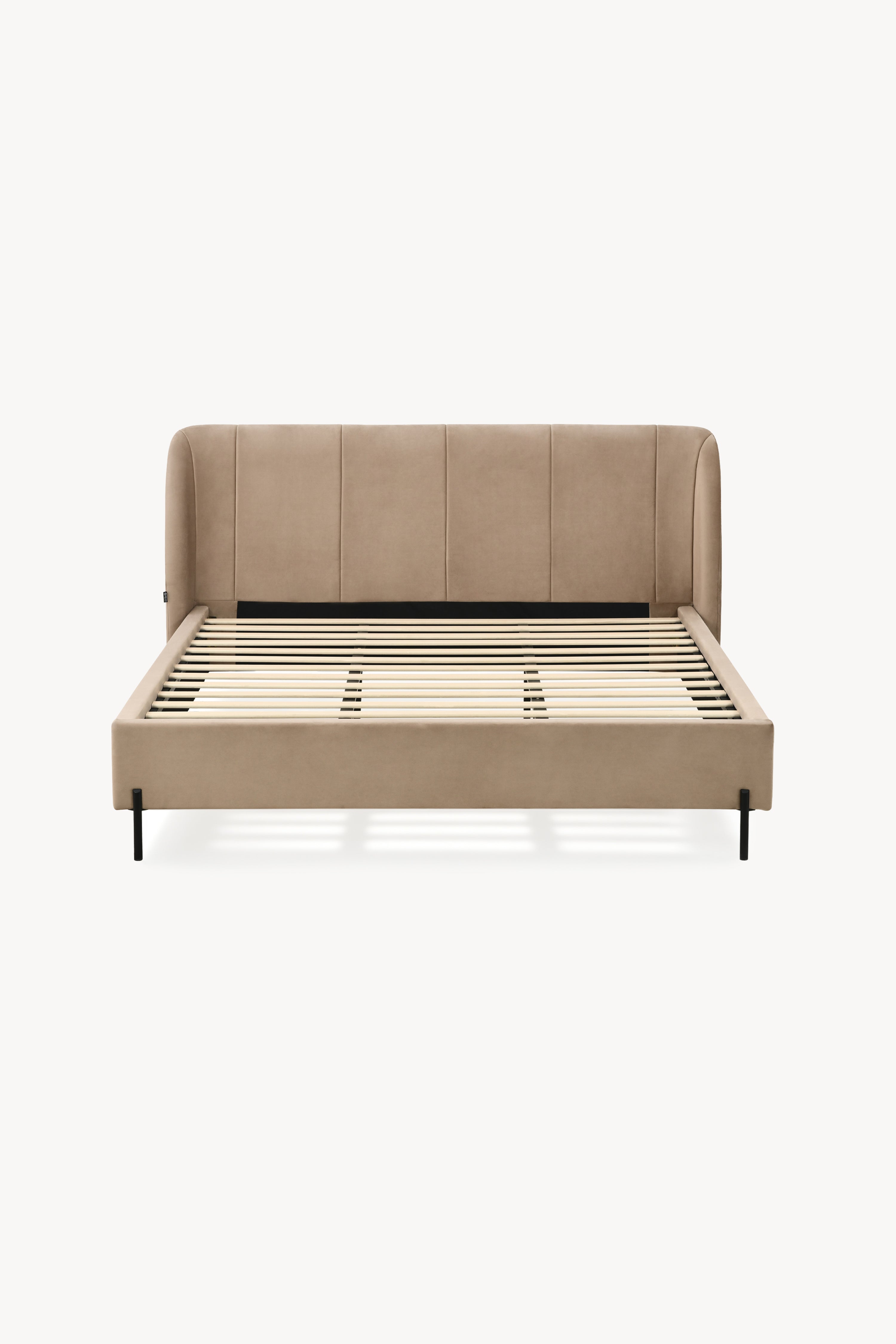 Greta upholstered King size bed, 180x200 cm, Camel - Detail image 1