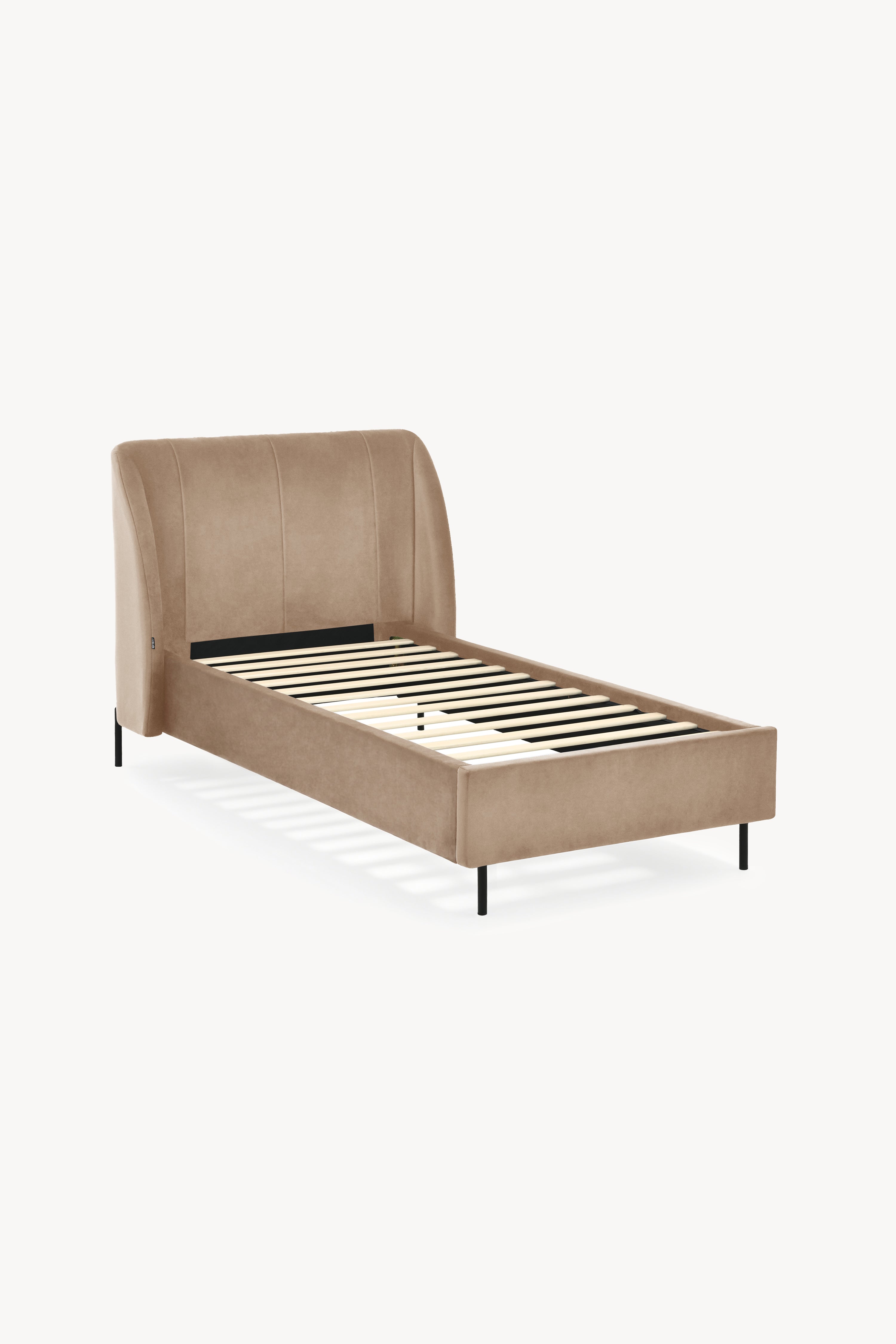 Gepolstertes Einzelbett Greta 90x200 cm, Camel - Hauptbild