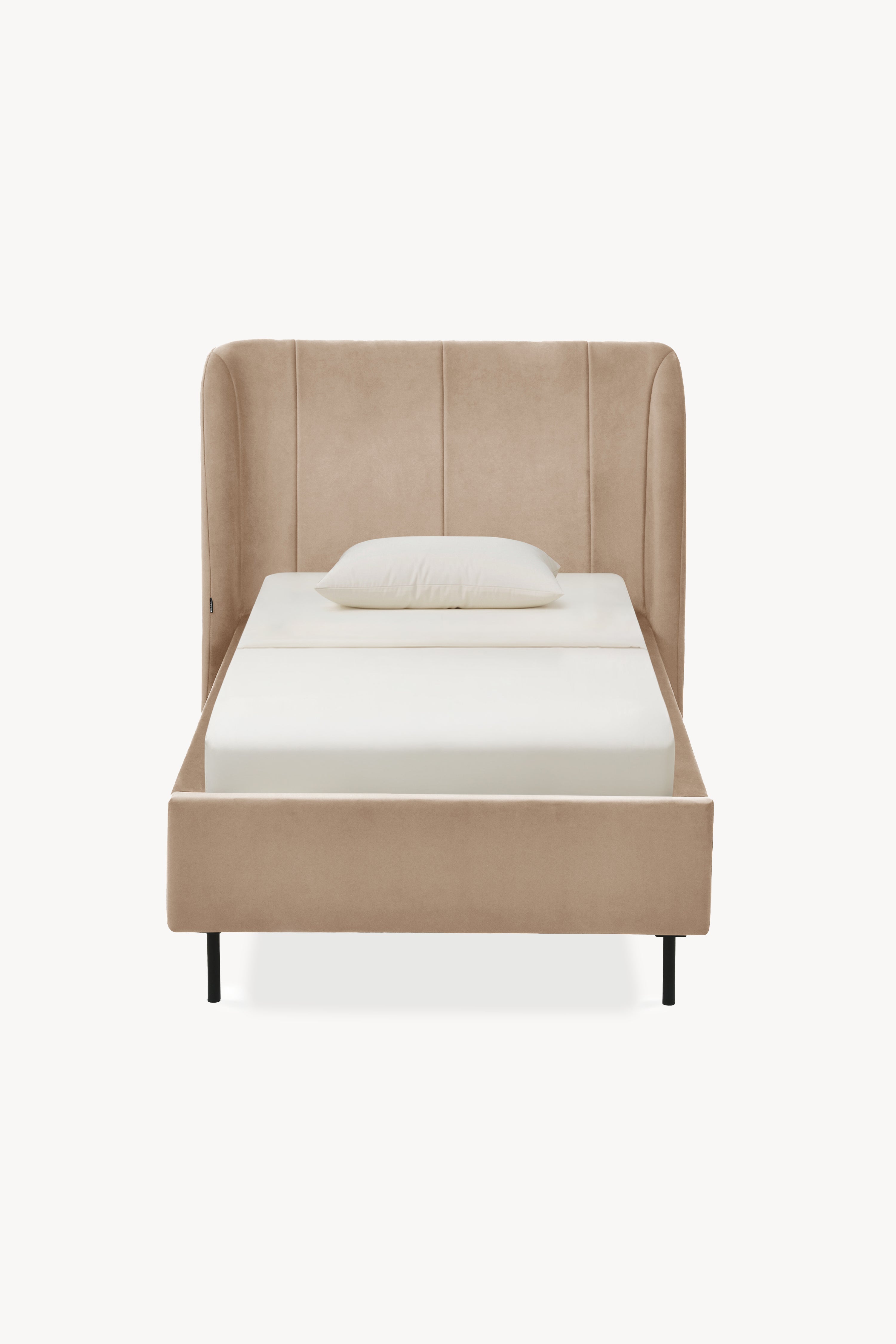 Lit simple rembourré Greta 90x200 cm, Camel