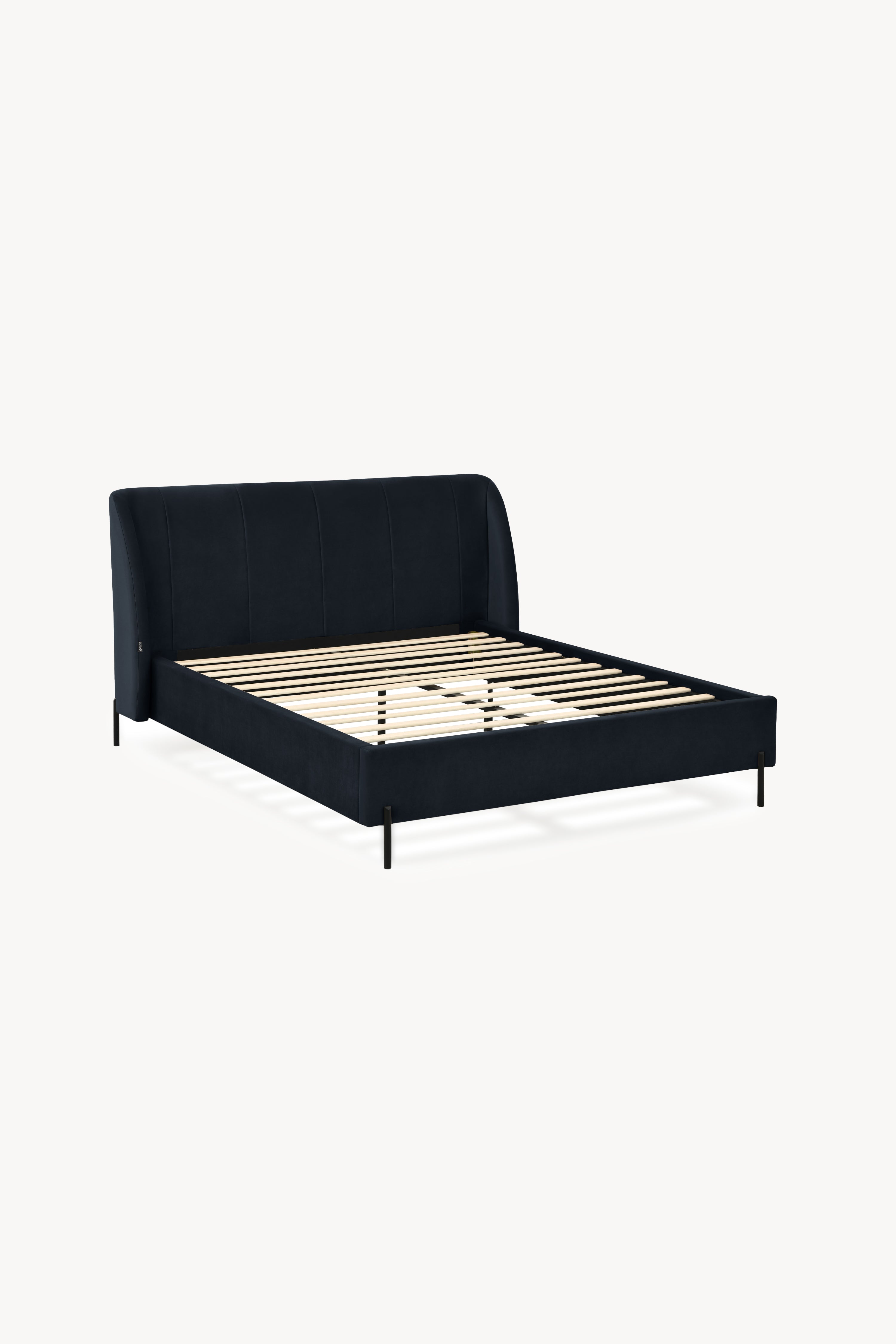 Greta upholstered double bed, 160x200 cm, Midnight Blue - Main image