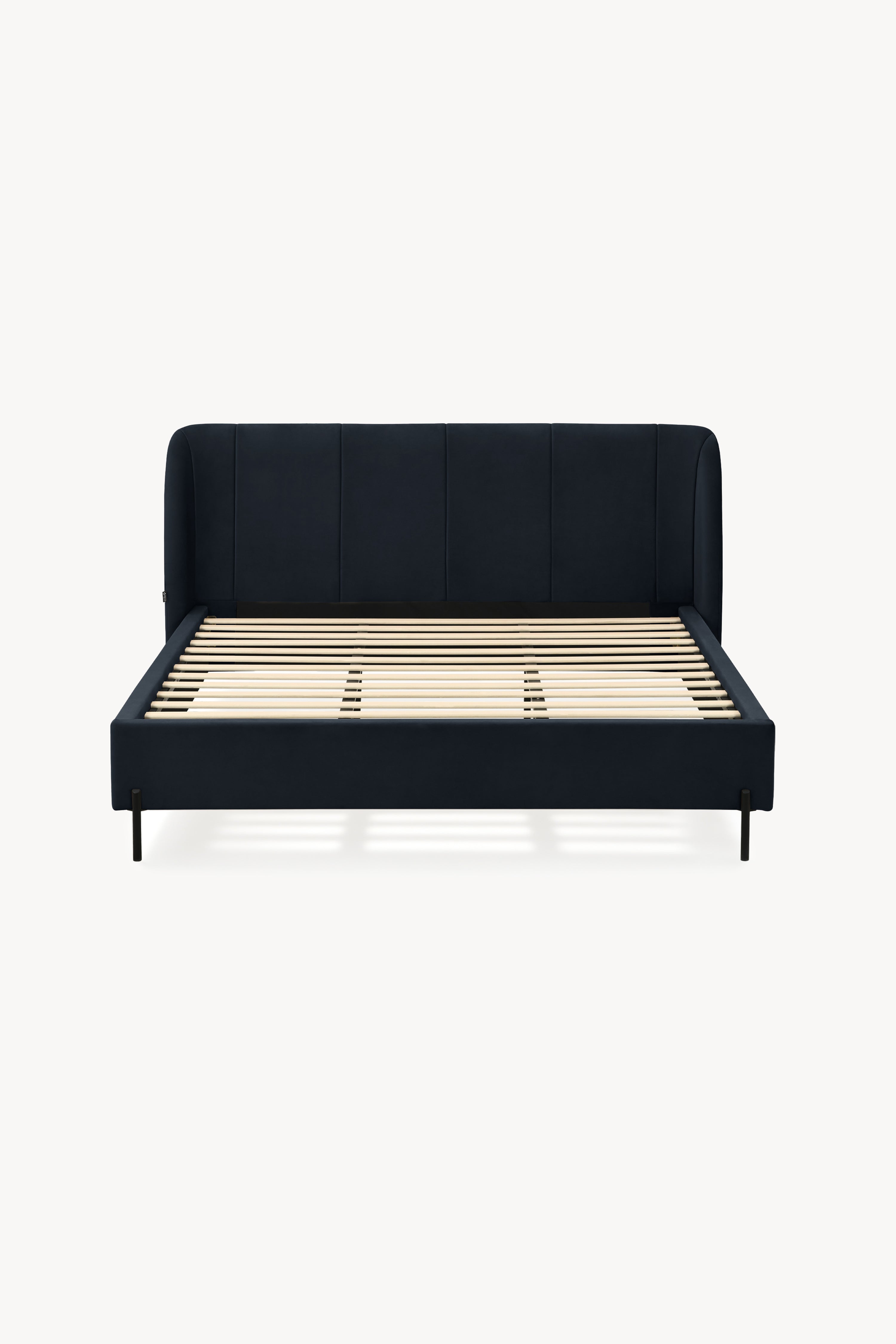 Lit king size rembourré Greta 180x200 cm, Bleu nuit - Image de détail 1