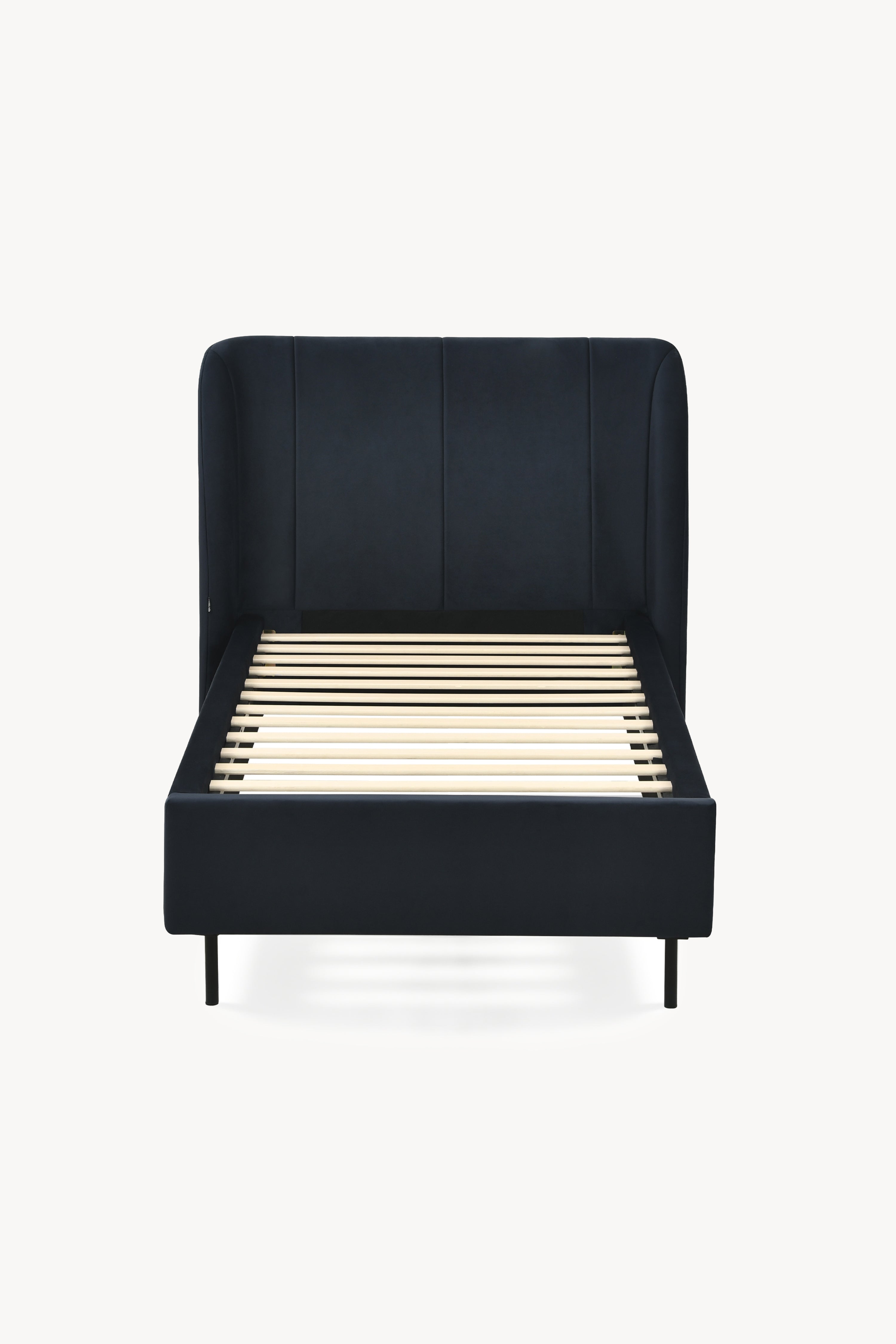 Greta upholstered single bed, 90x200 cm, Midnight Blue - Detail image 1