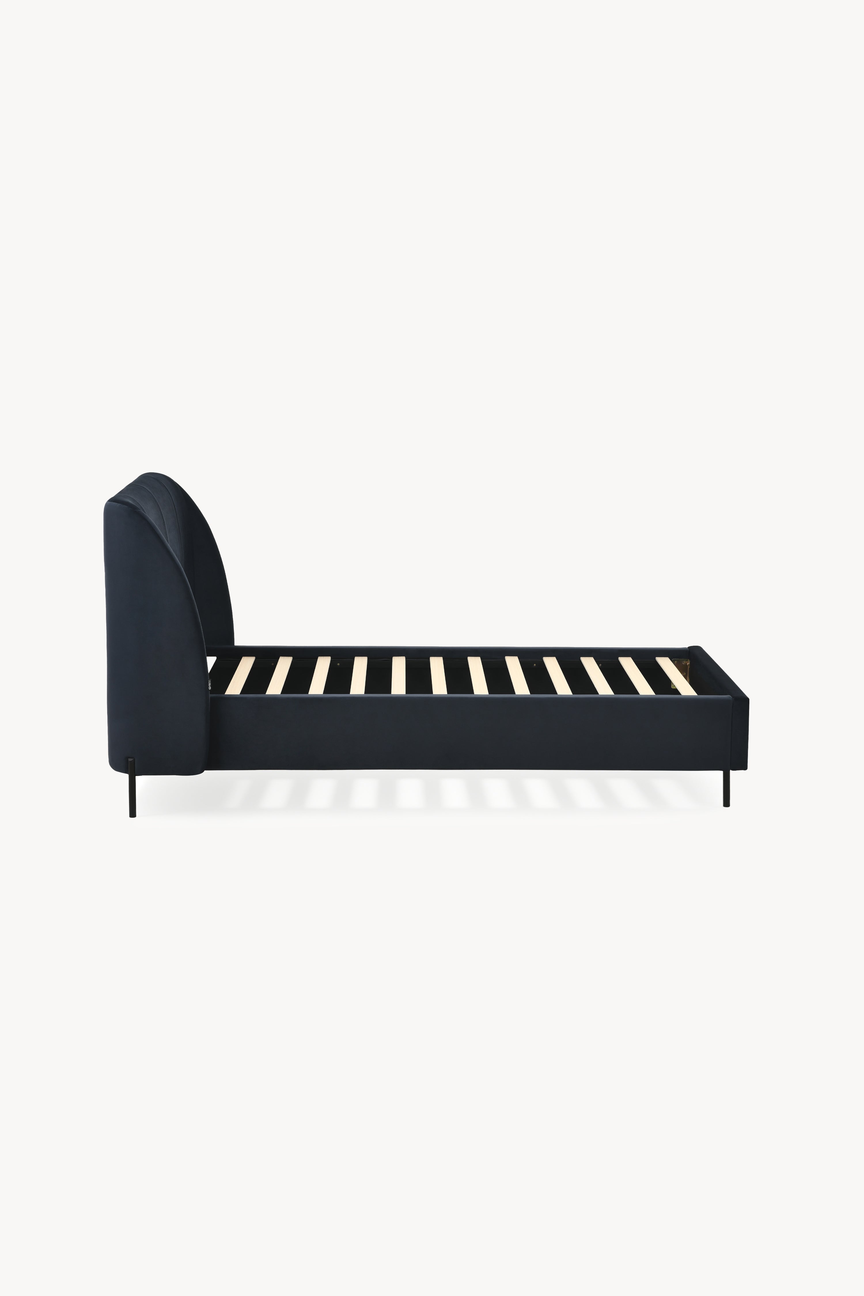 Padded single bed Greta for mattress 90x200 cm, Midnight Blue - Detail image 1