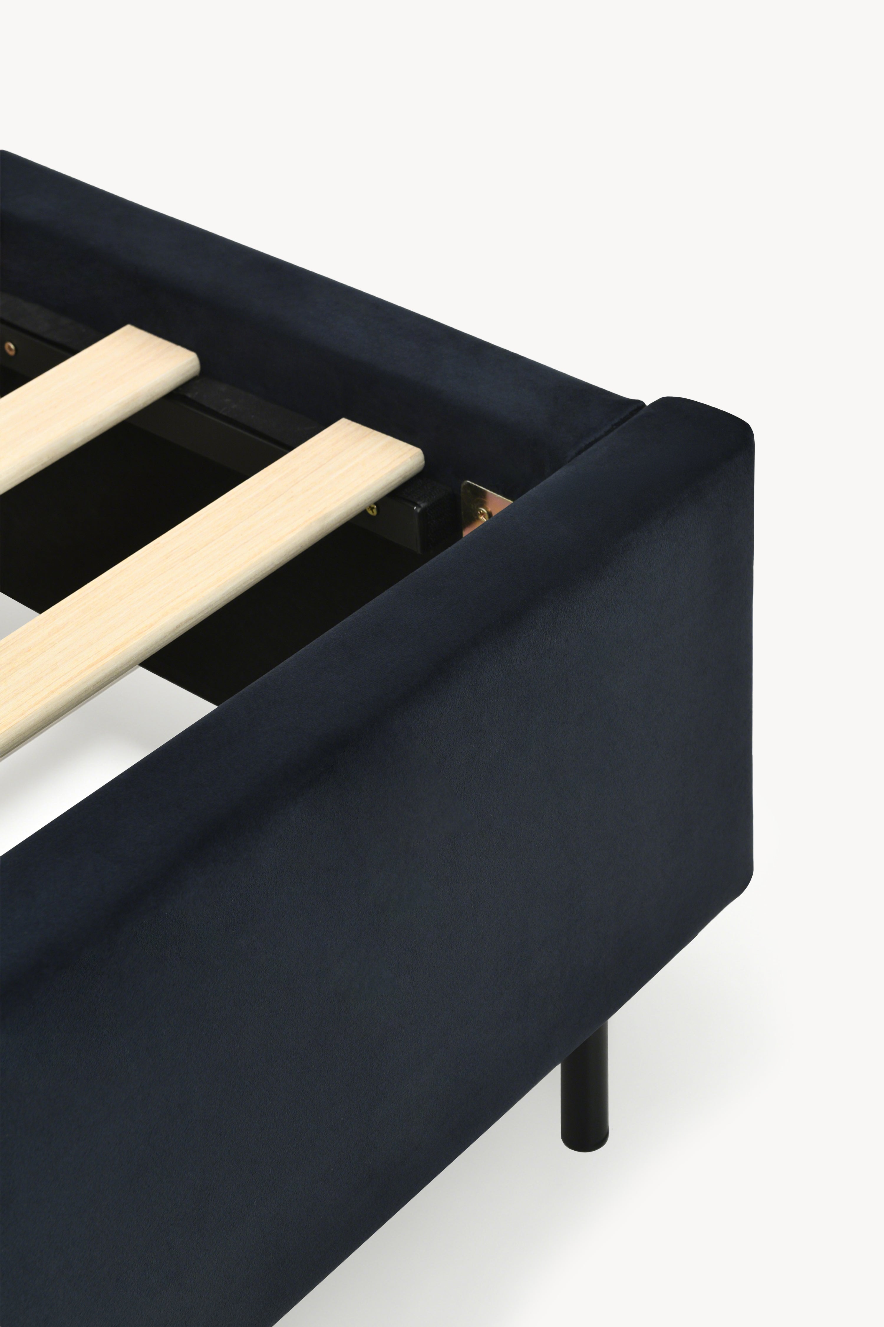 Padded single bed Greta for mattress 90x200 cm, Midnight Blue - Detail image 4