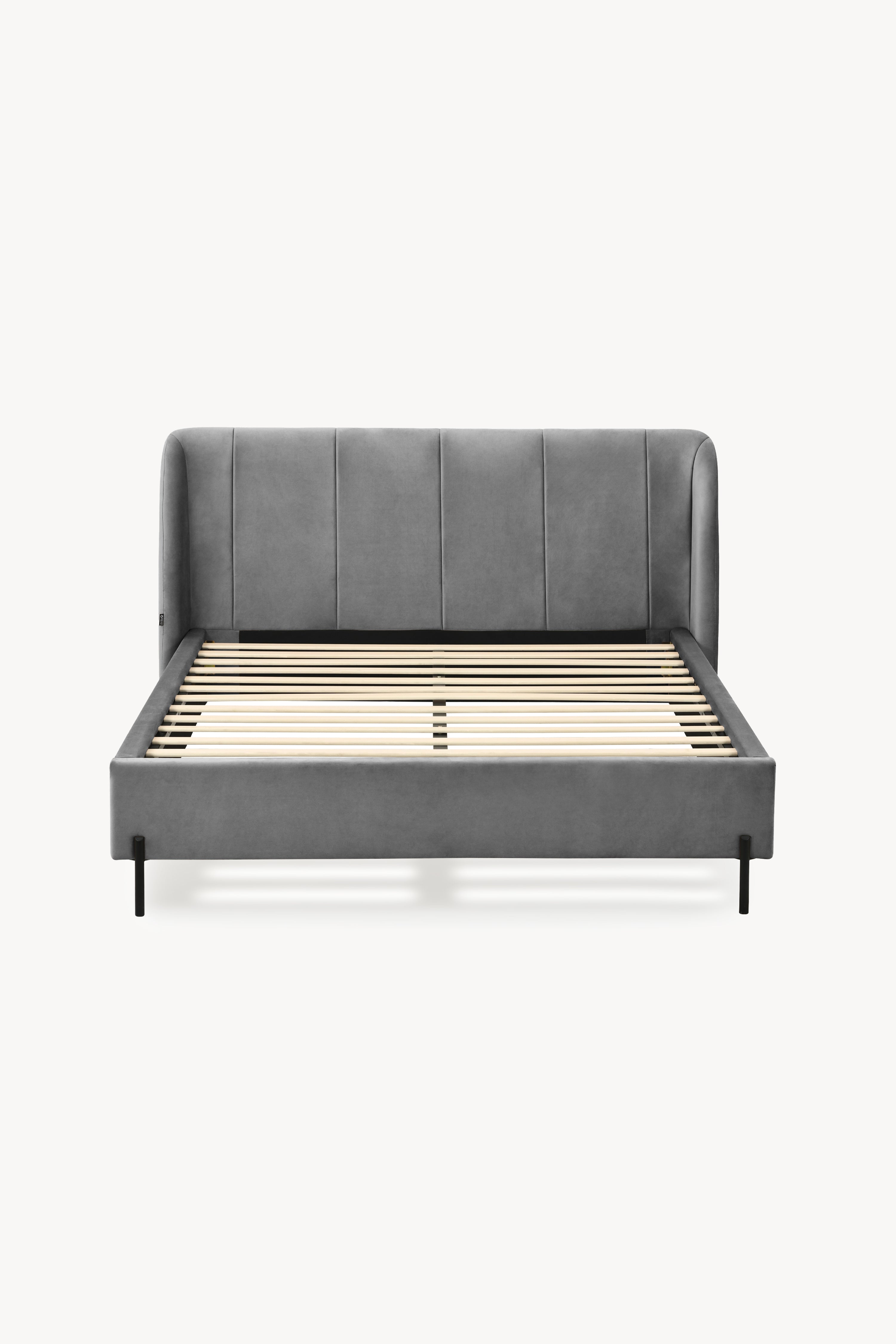 Gepolstertes Doppelbett Greta 160x200 cm, Braun - Detailbild 2