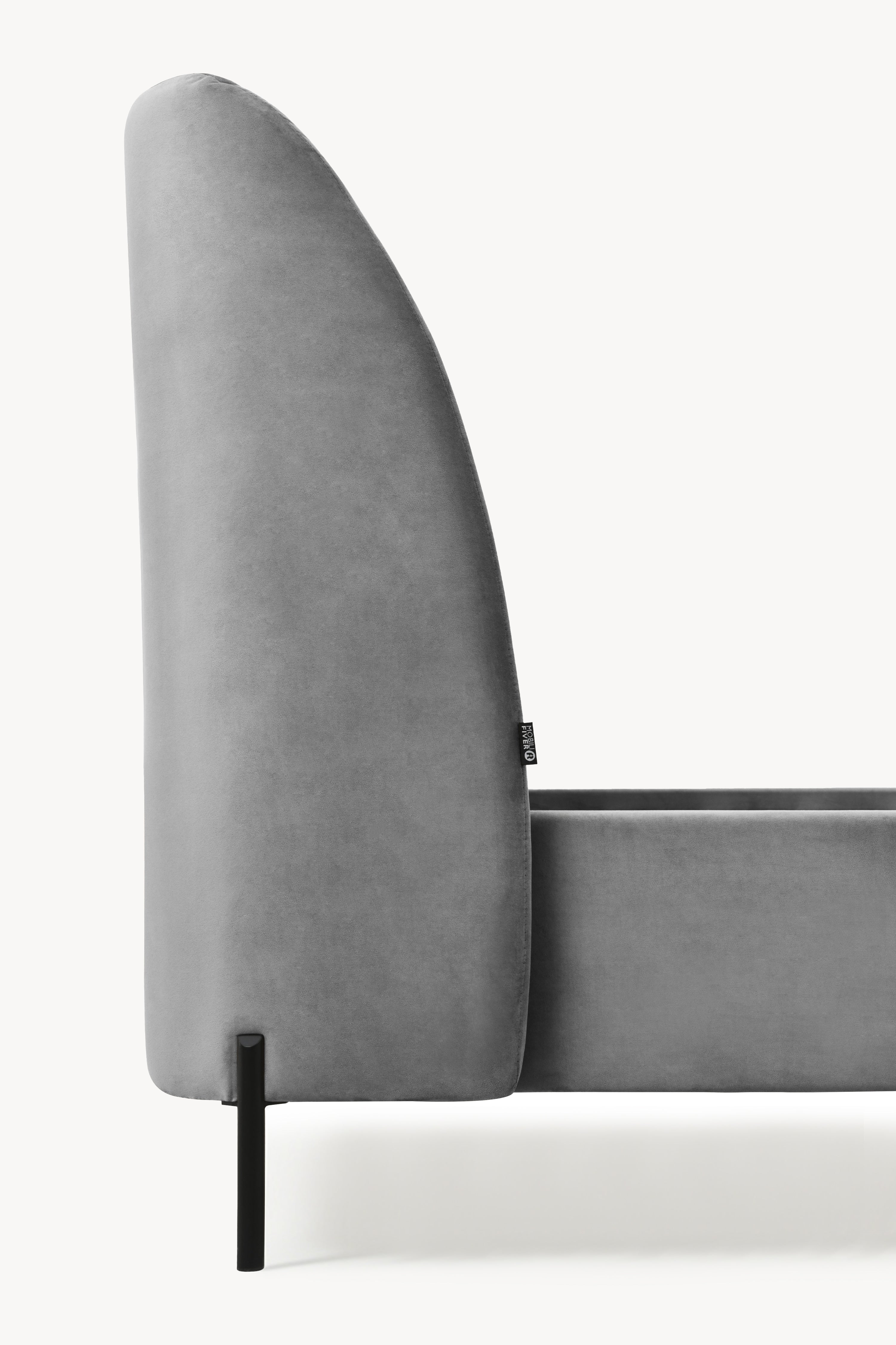 Padded double bed Greta for mattress 160x200 cm, Smoke Grey - Detail image 7
