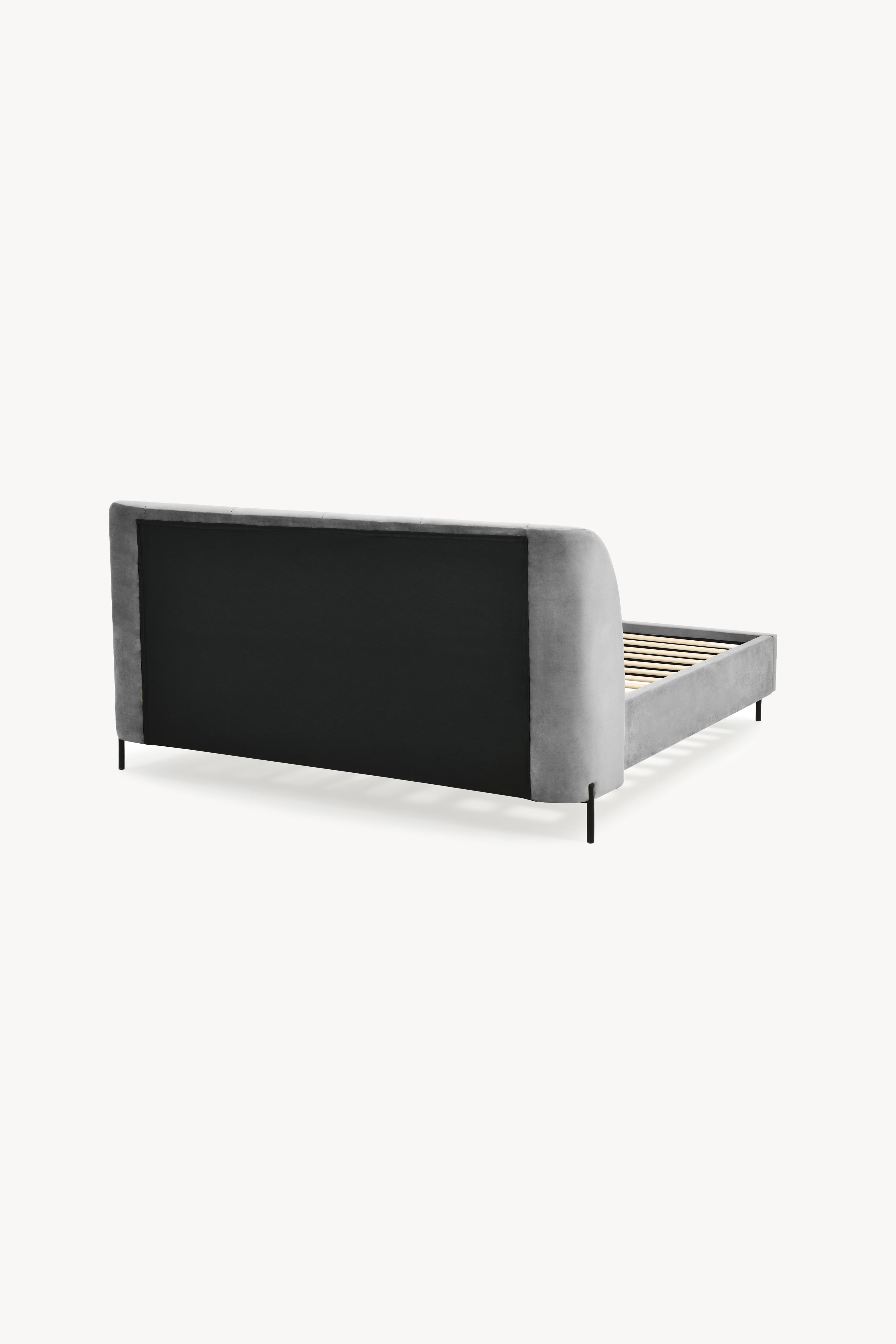 Greta upholstered King size bed, 180x200 cm, Smoke Grey - Detail image 6