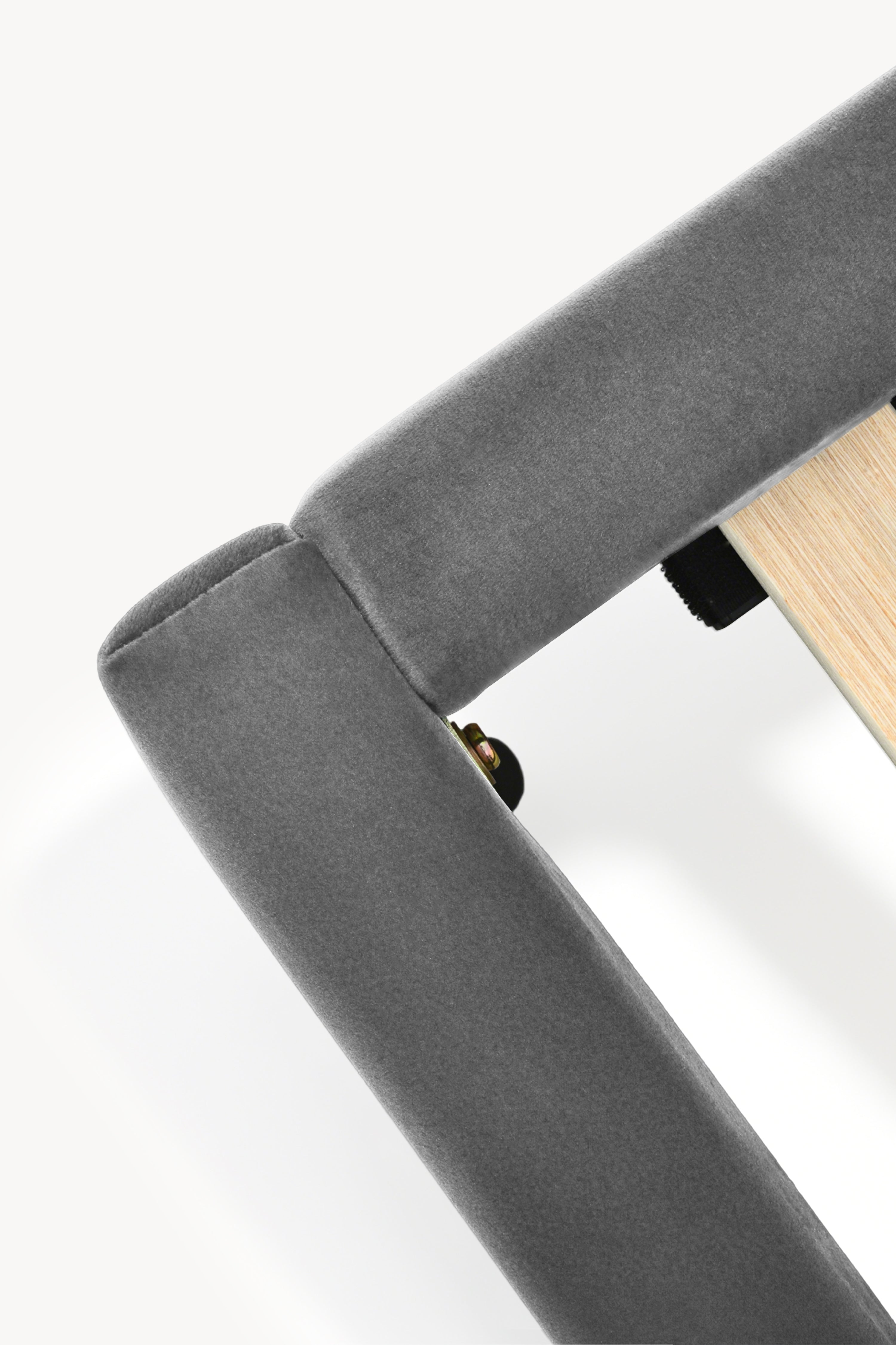 Padded single bed Greta for mattress 90x200 cm, Smoke Grey - Detail image 2