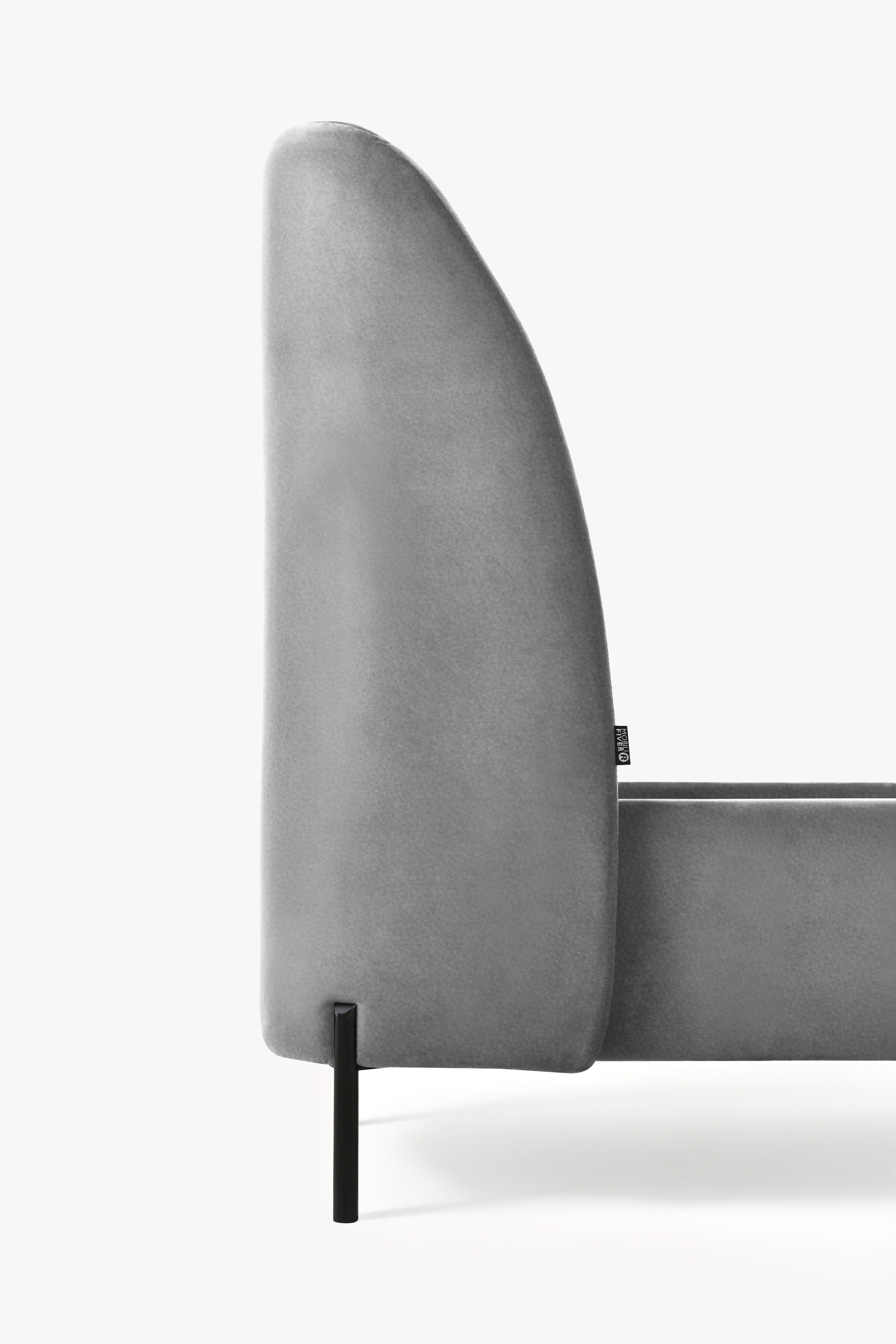 Padded single bed Greta for mattress 90x200 cm, Smoke Grey - Detail image 4