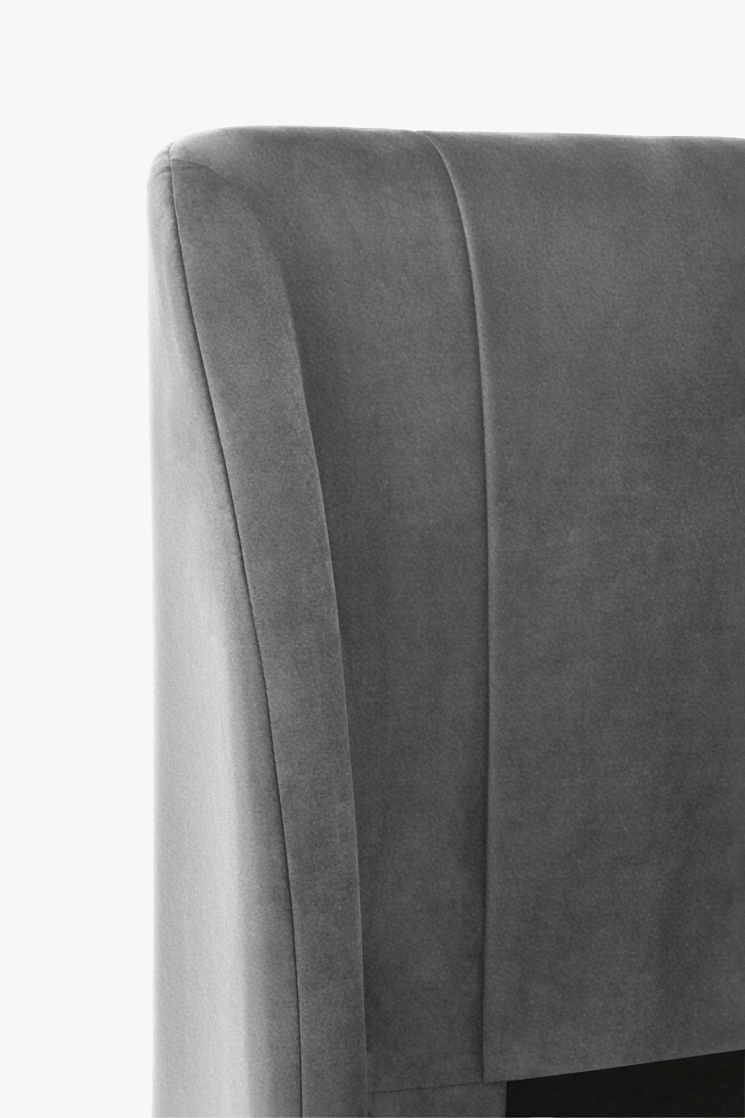 Padded single bed Greta for mattress 90x200 cm, Smoke Grey - Detail image 5