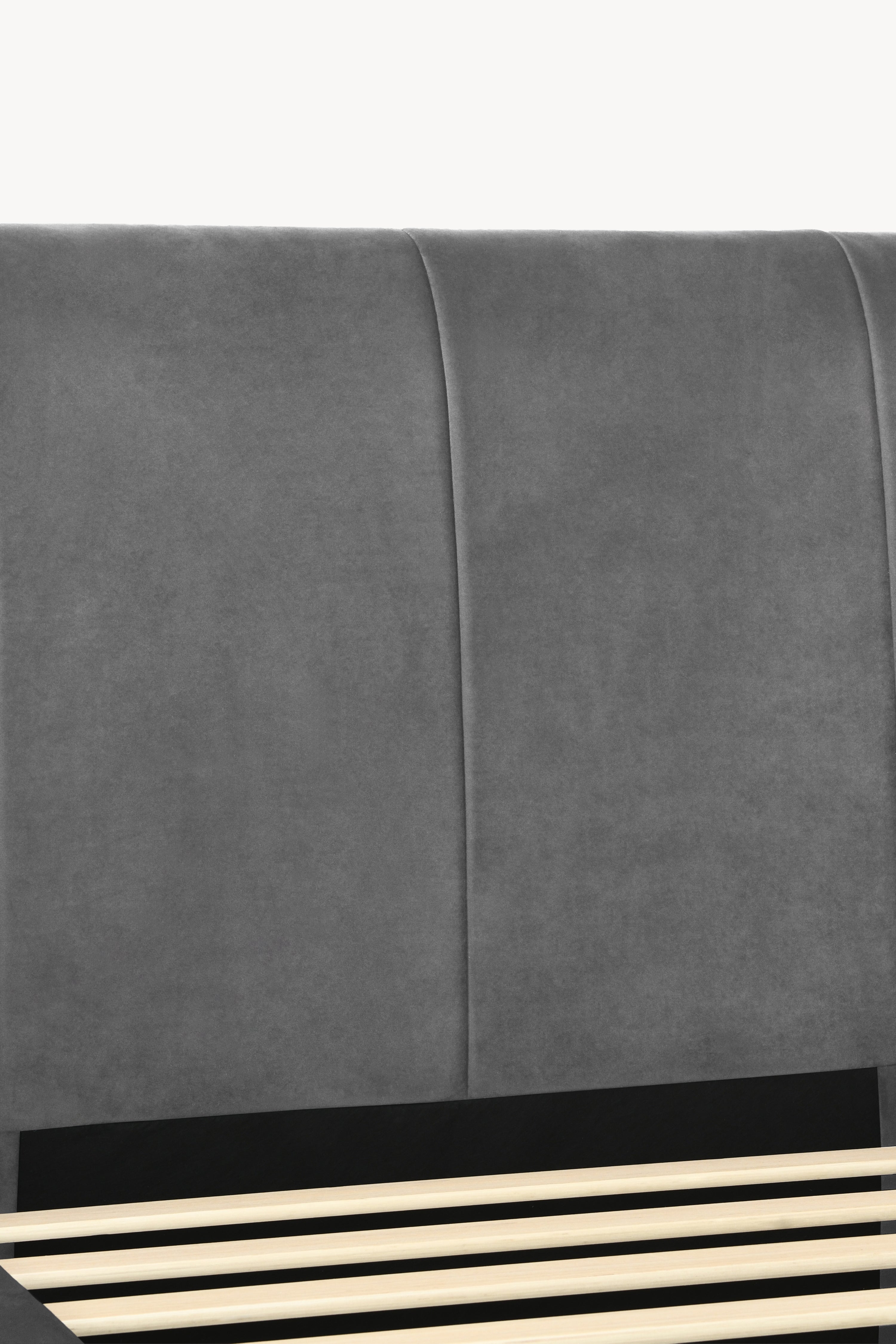 Padded single bed Greta for mattress 90x200 cm, Smoke Grey - Detail image 6