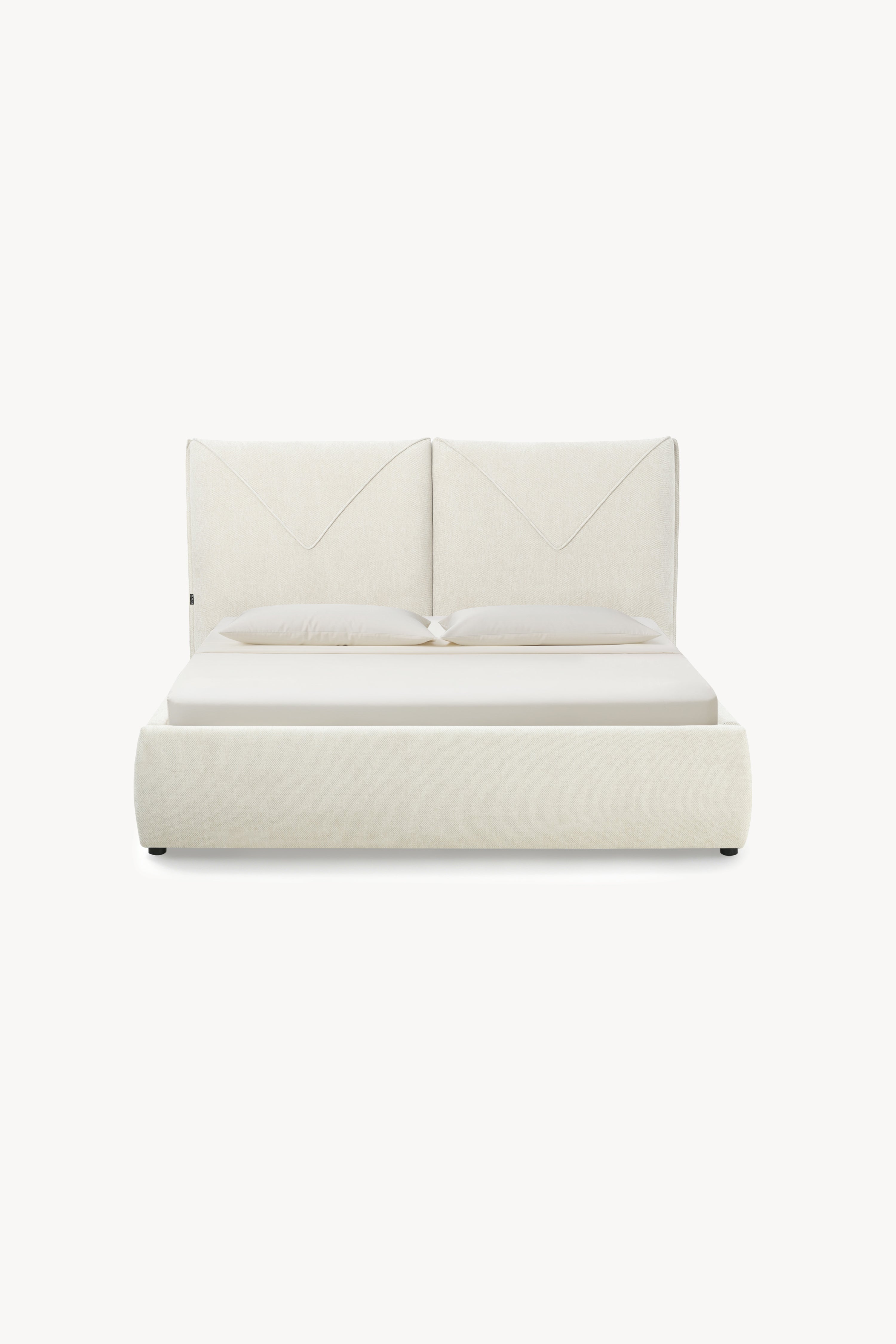 Lit queen size à coffre Martino 160x200 cm, Blanc Laine