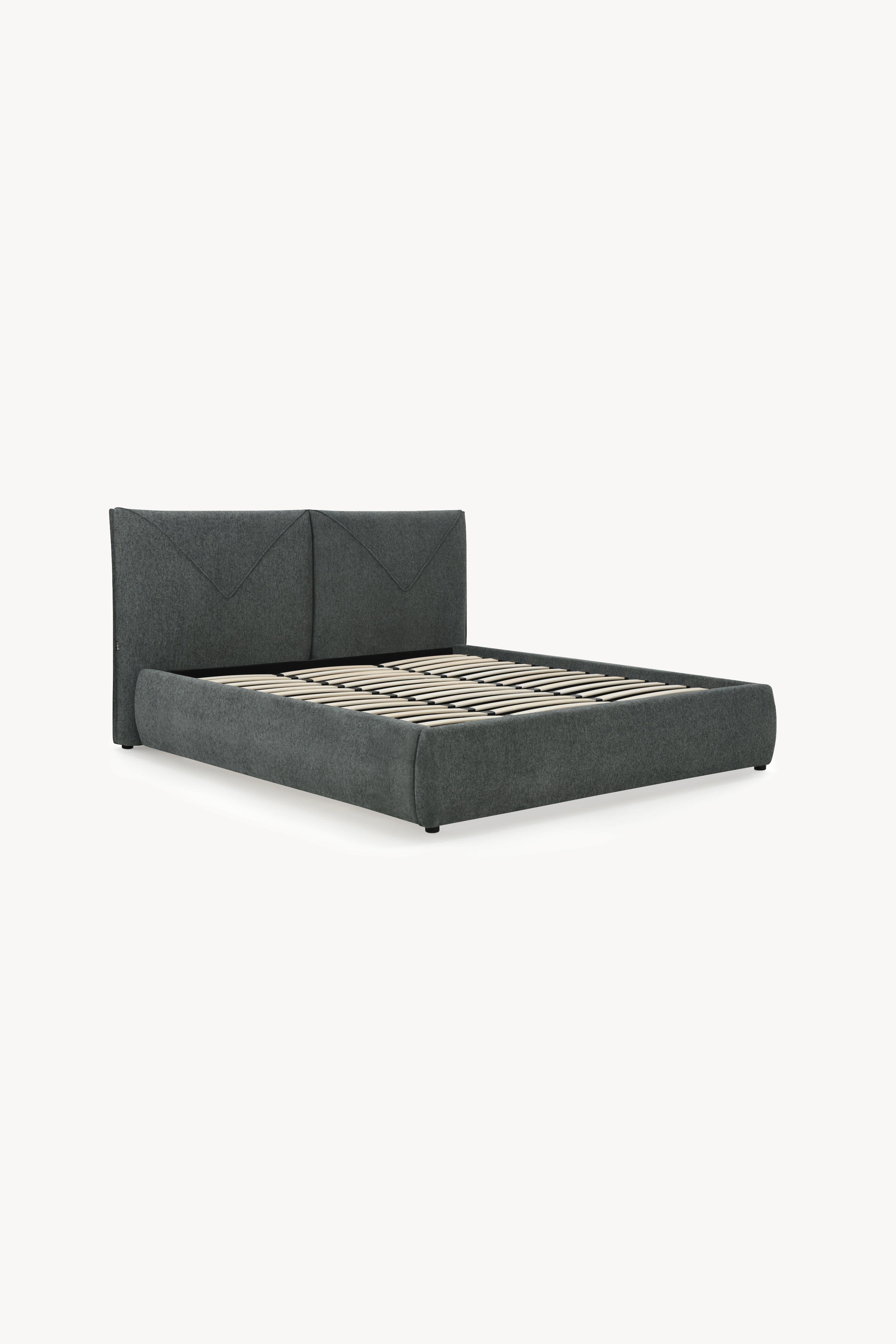 Letto matrimoniale con contenitore Martino 180x200 cm, Grigio - Immagine dettaglio 1