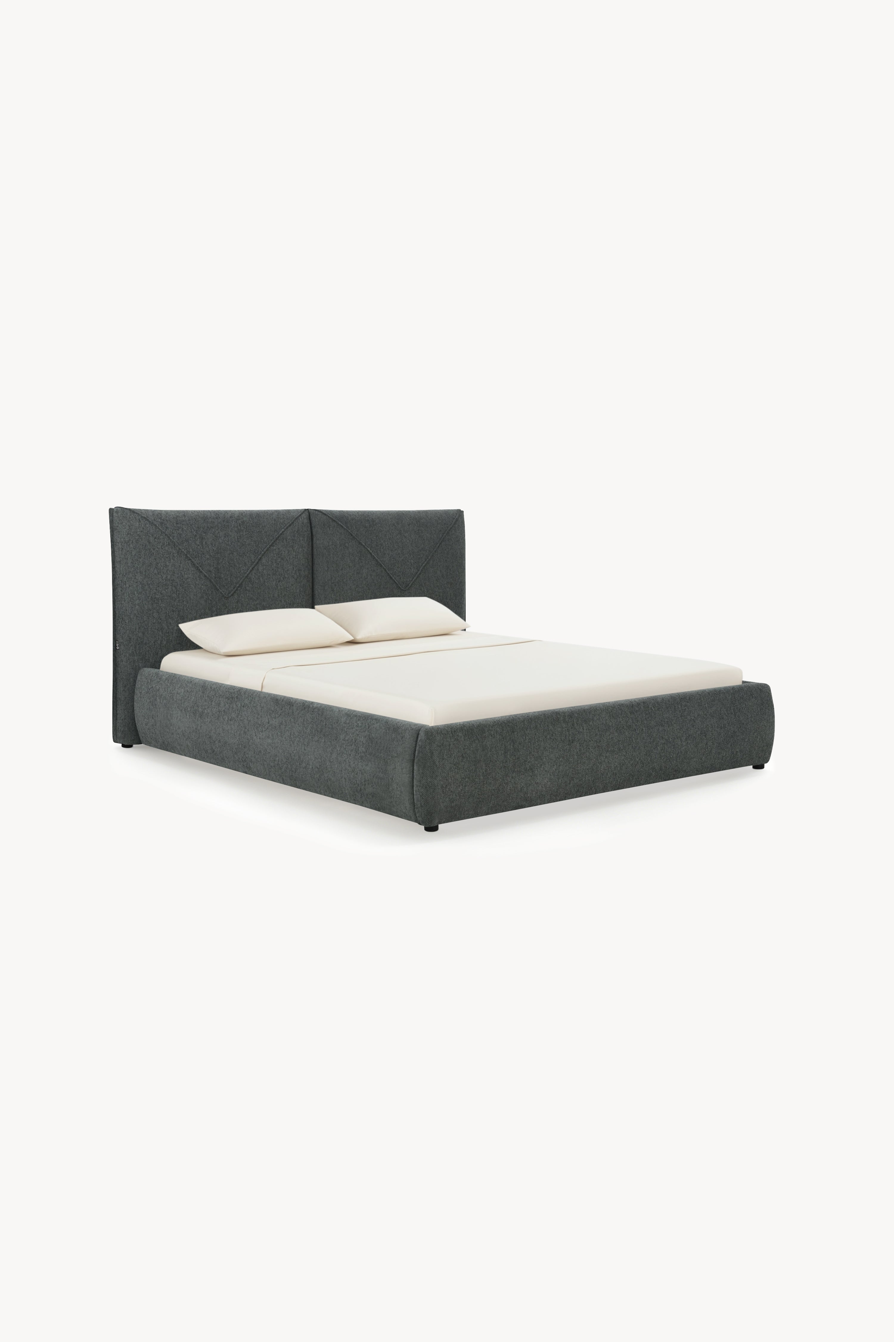 Double bed with storage Martino for mattress 180x200 cm, Grey - Main image
