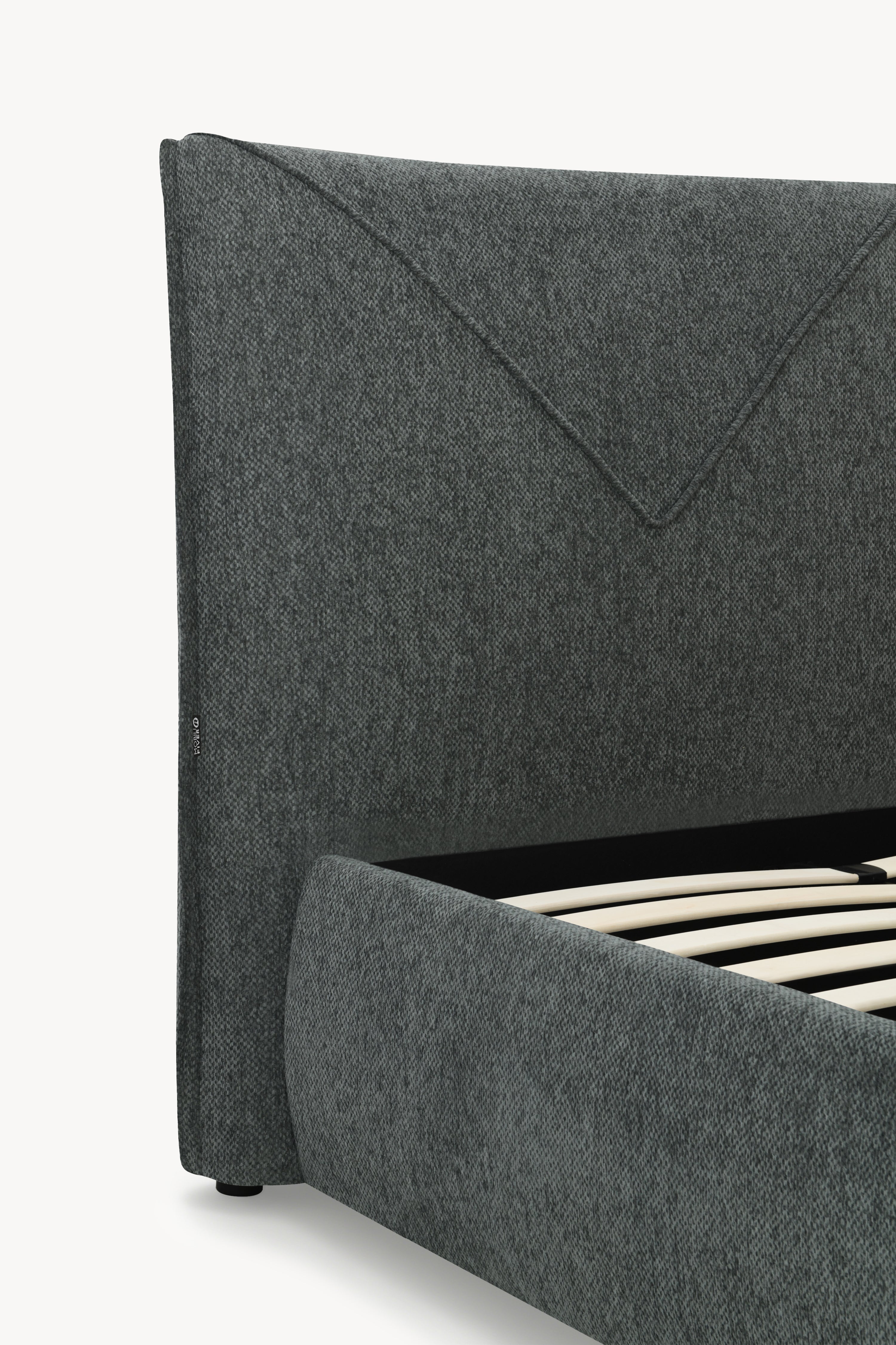 Double bed with storage Martino for mattress 180x200 cm, Grey - Detail image 5